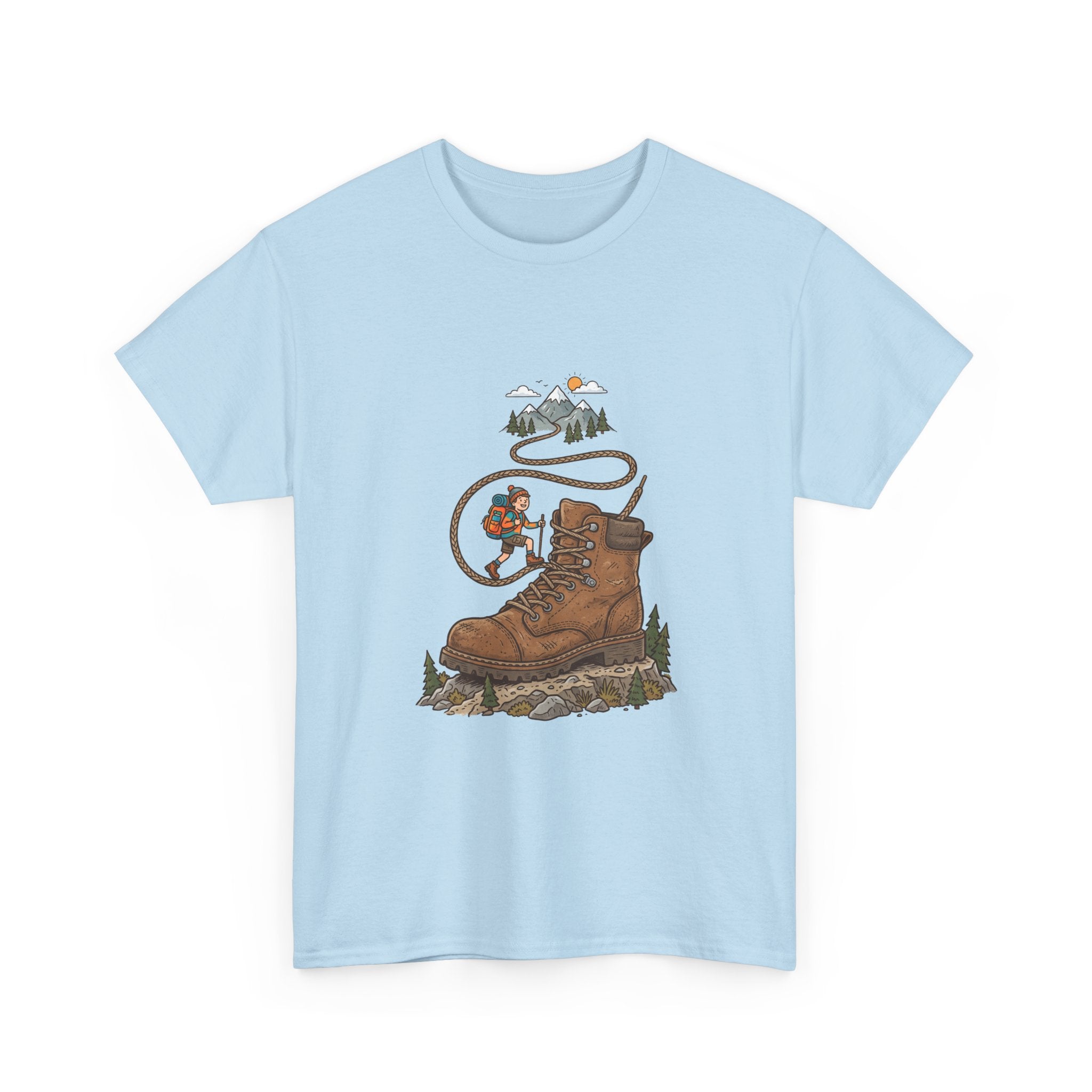 Hiking Boot Adventure Graphic Tee — Outdoor Trail Camper Shirt