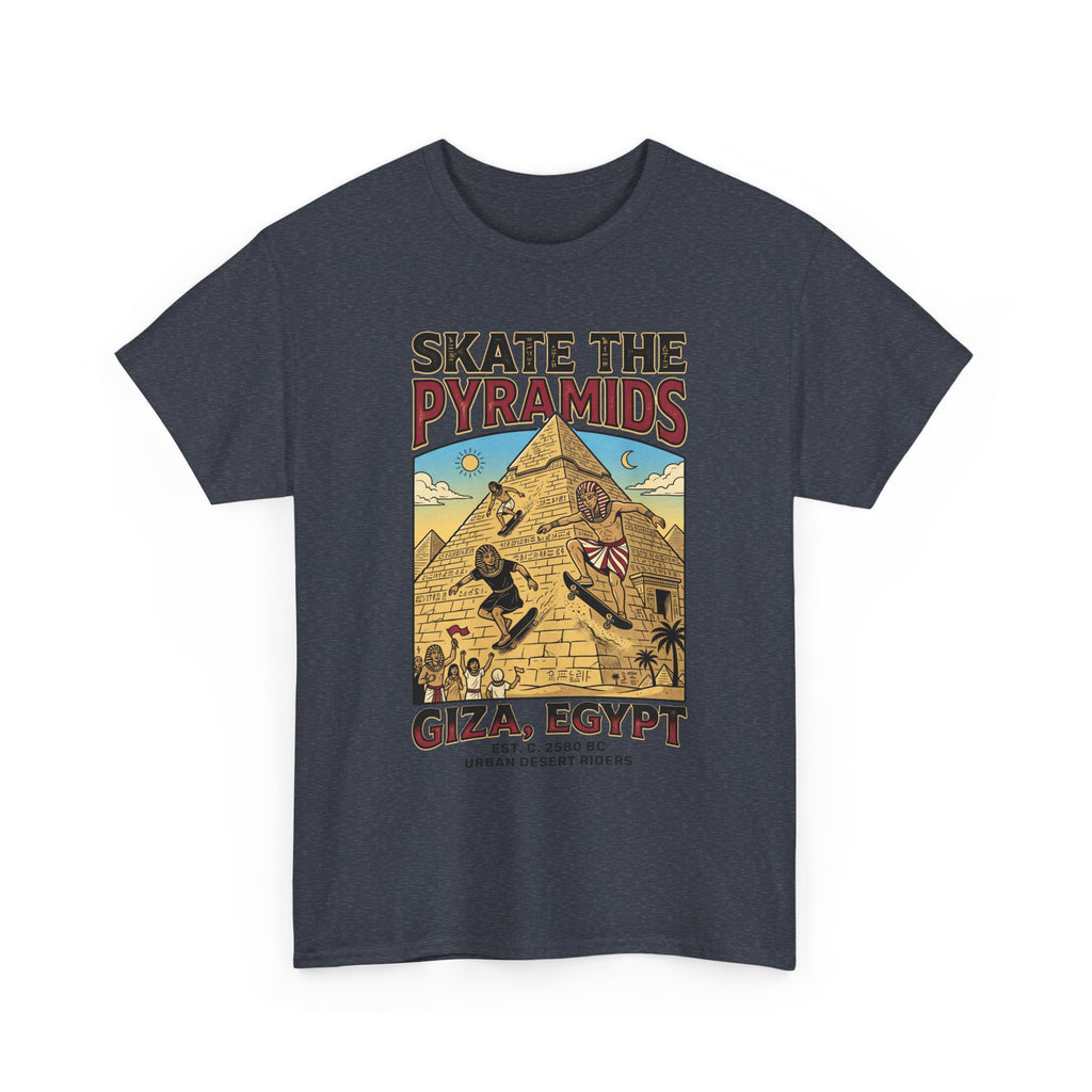Skate The Pyramids Tee — Giza Egypt Skateboarding Graphic T-Shirt