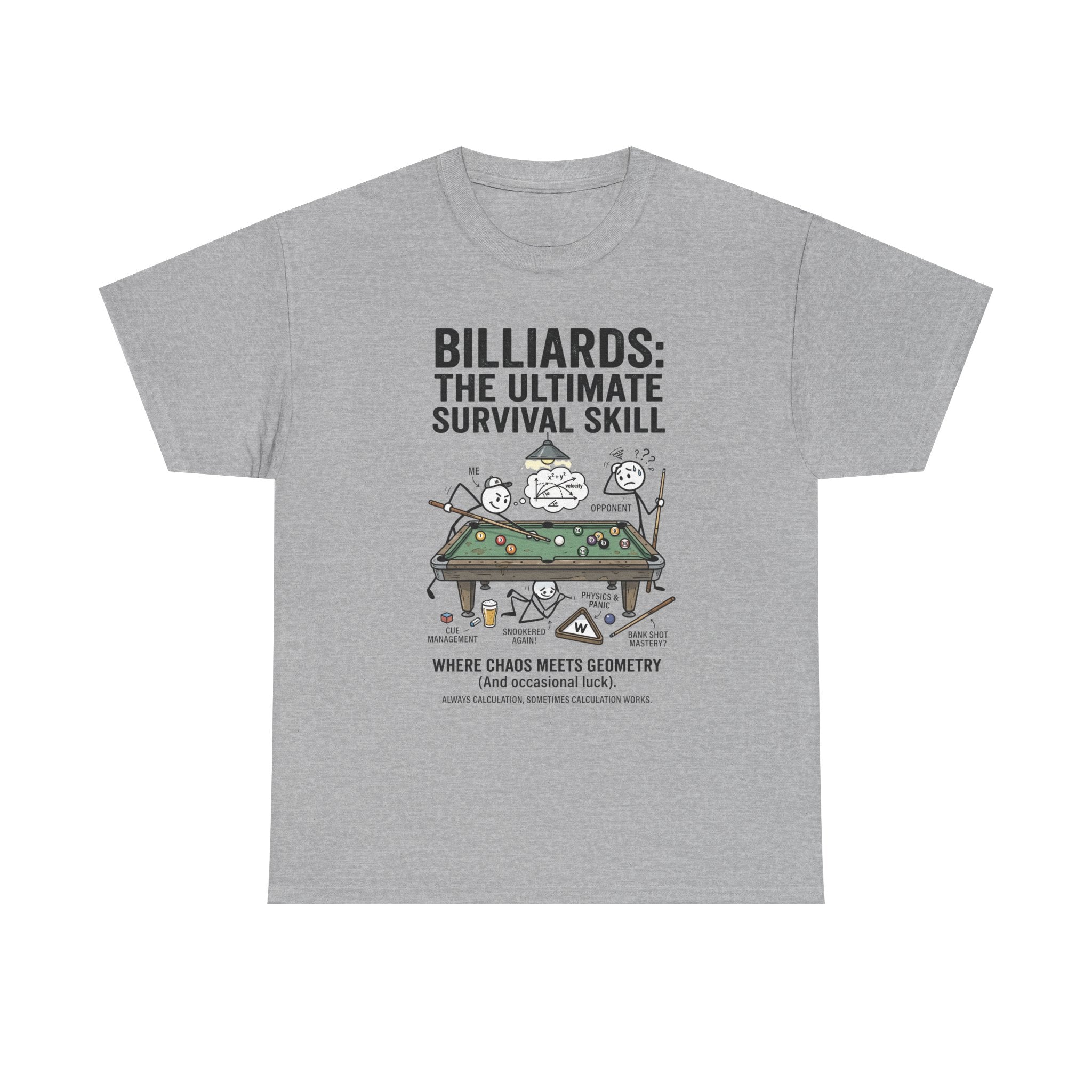 Billiards: The Ultimate Survival Skill T-Shirt — Funny Pool Humor Tee