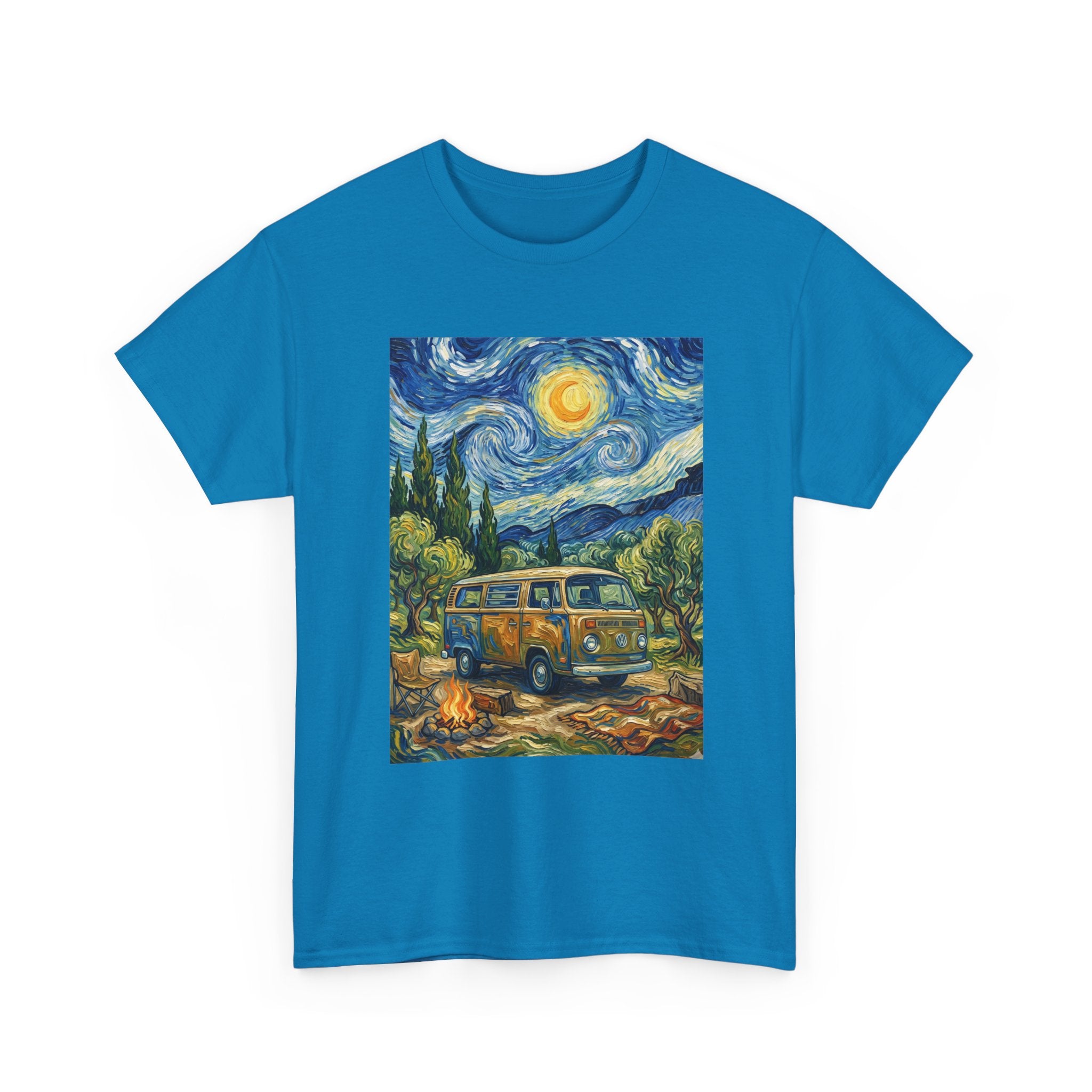 Van Gogh Night Van T-Shirt — Vintage Camper Starry Sky Tee