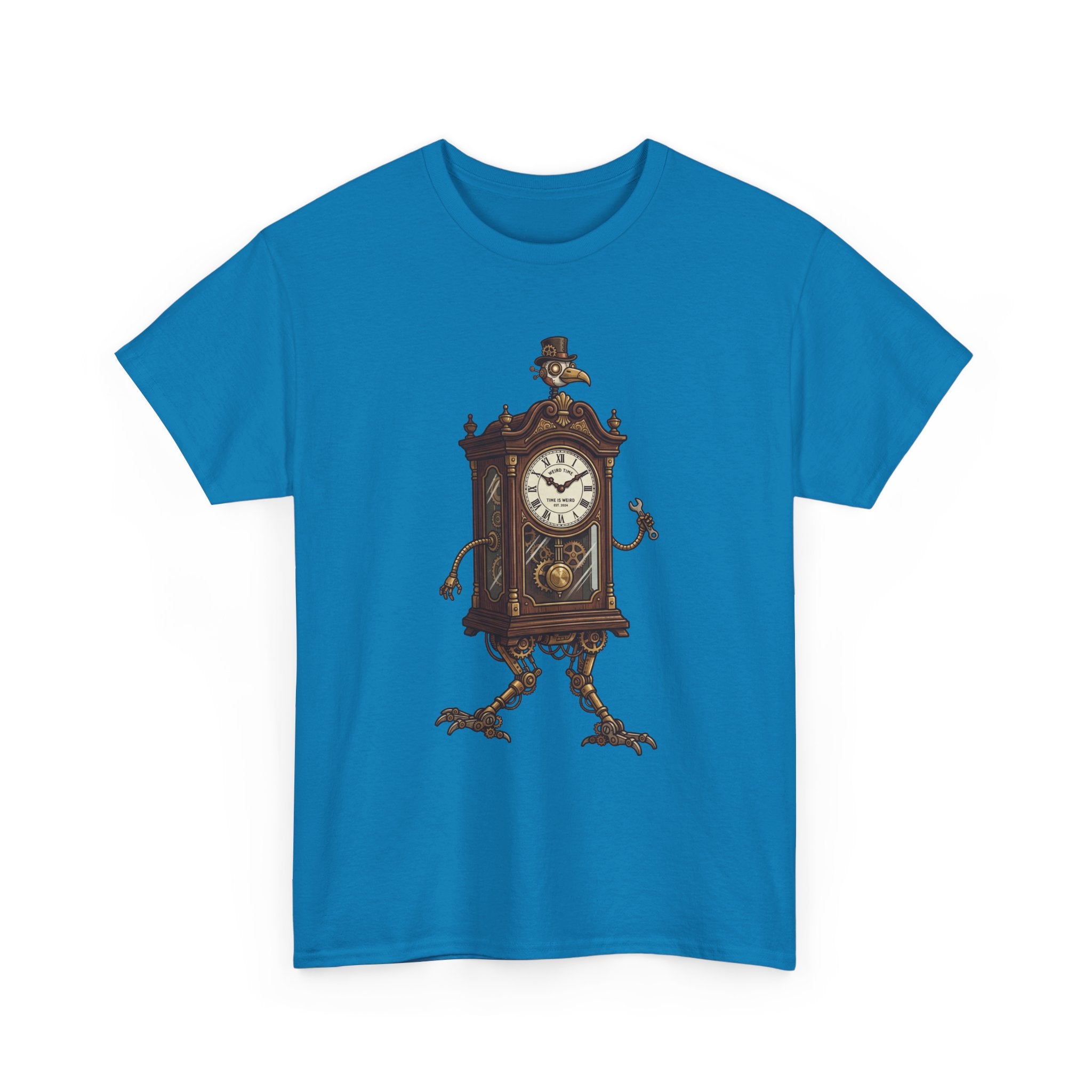 Clockwork Grandfather Tee — Vintage Walking Clock Graphic T-Shirt