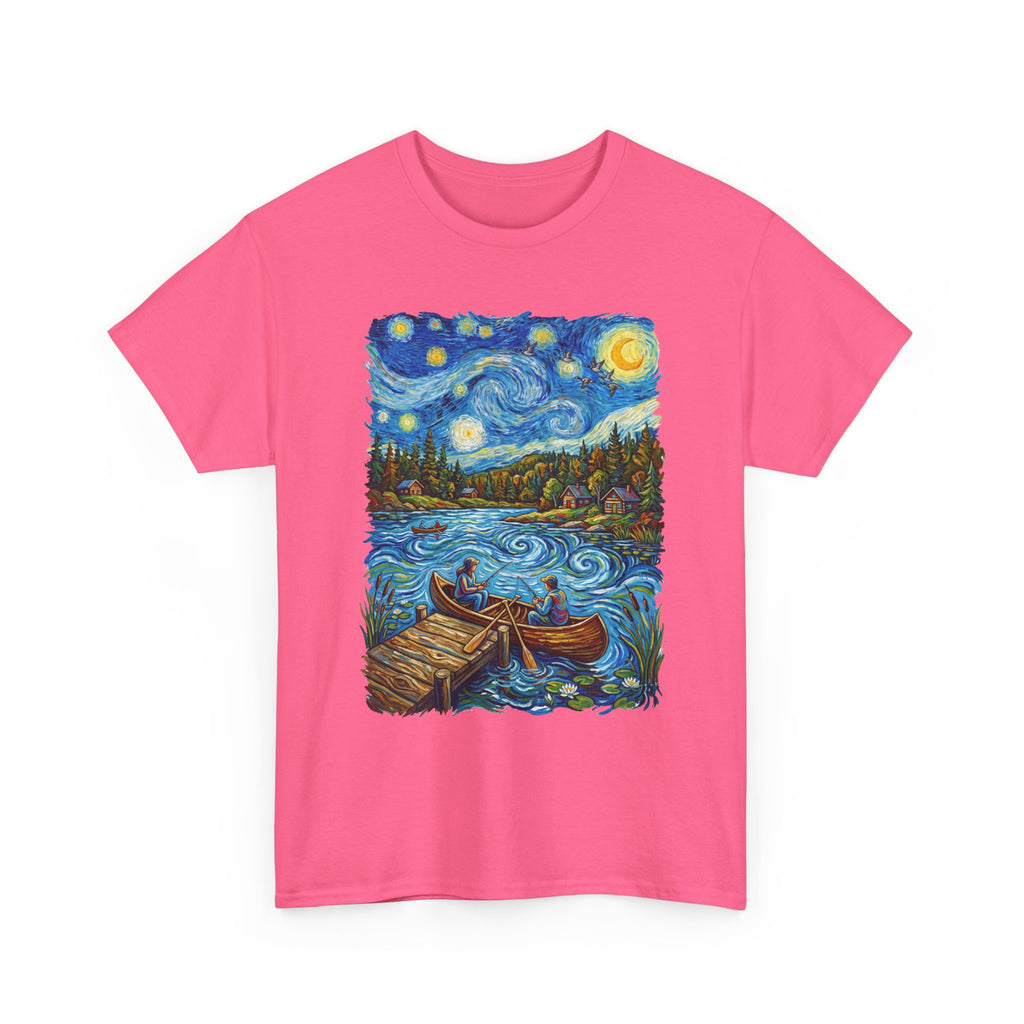 Starry Night Lake T-Shirt — Canoe Dock Scenic Tee
