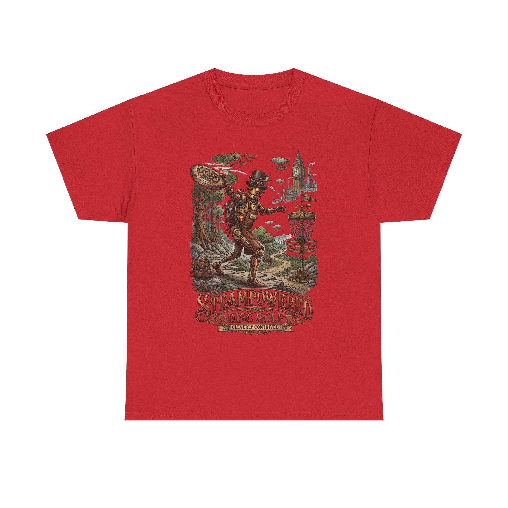 Steampunk Disc Golf T-Shirt – "Steampowered Disc Golf" Vintage Style