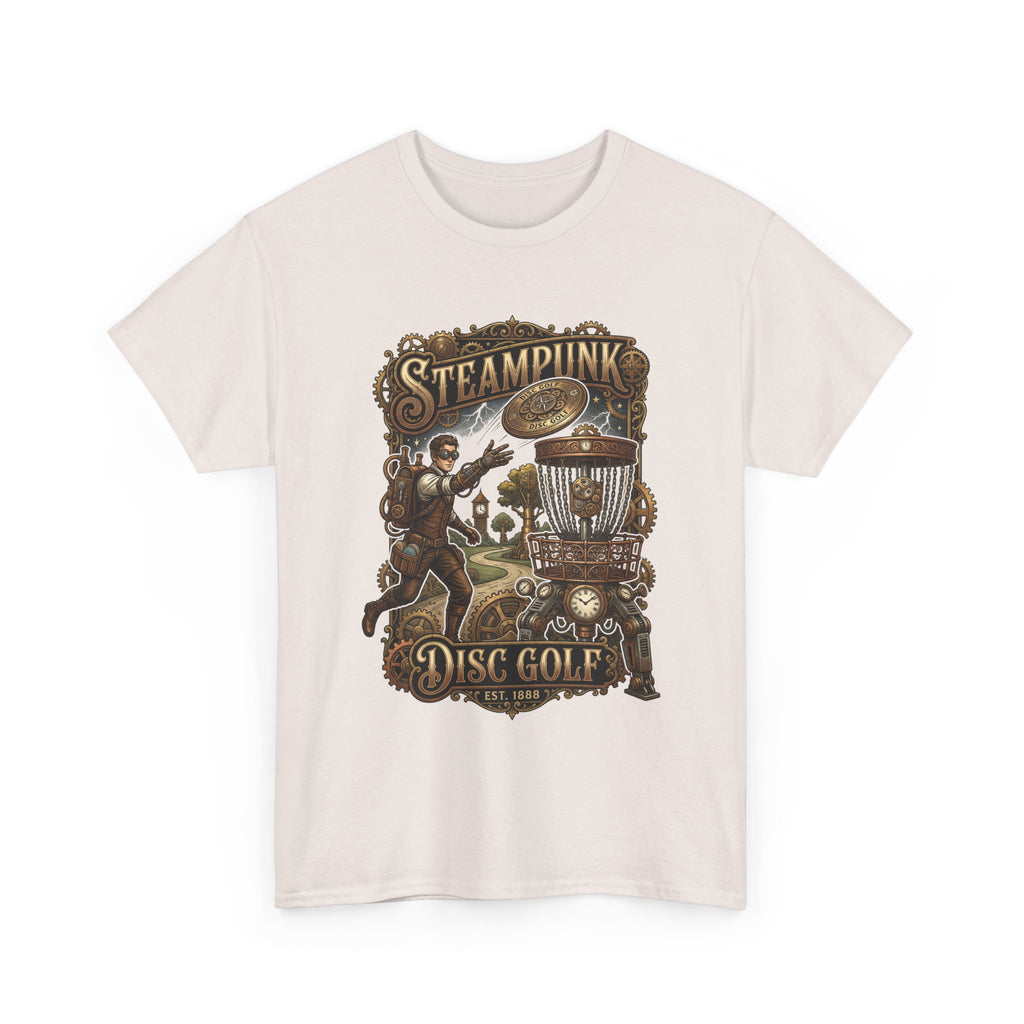 Steampunk Disc Golf T‑Shirt – Vintage Industrial Disc Golf Tee