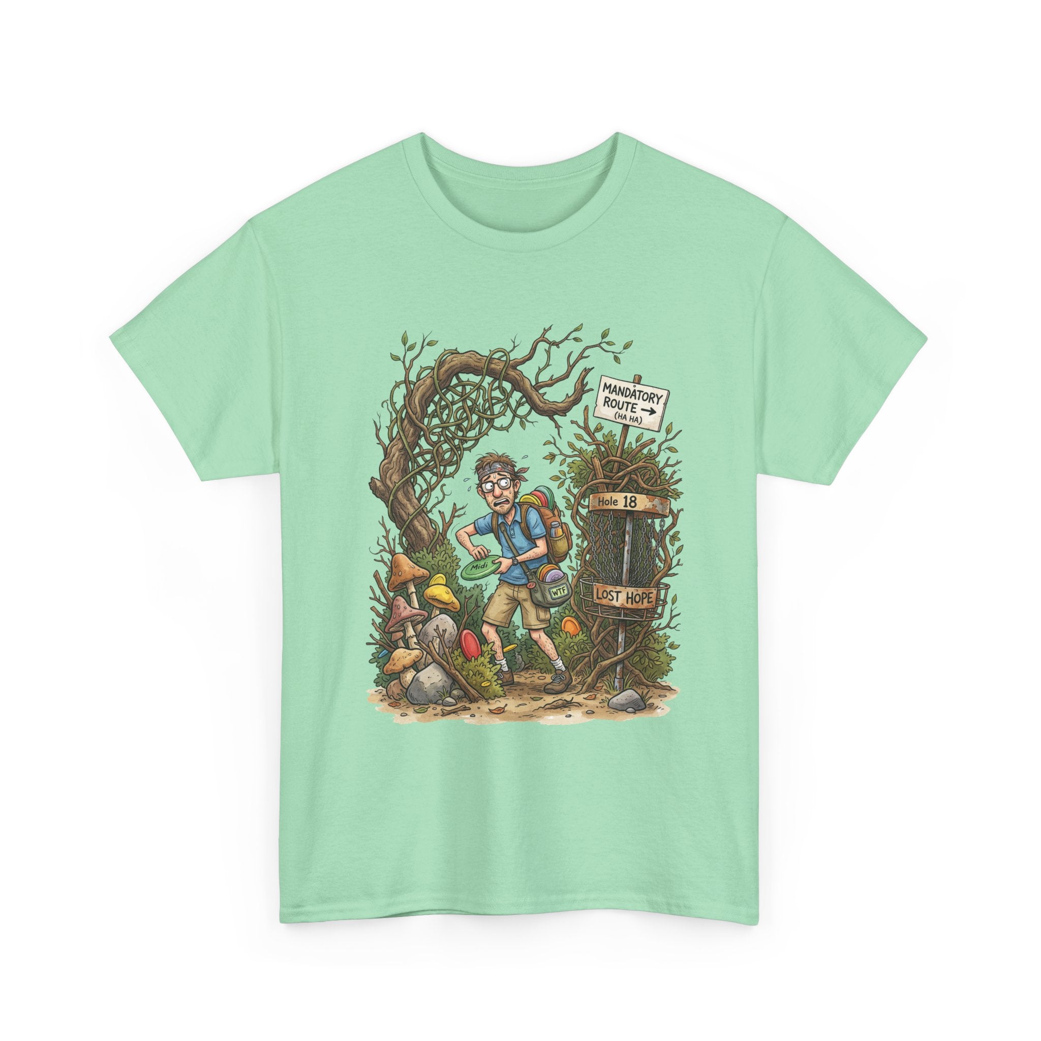 Disc Golf Graphic Tee — "Lost But Loving It" Outdoor Adventure T-Shirt