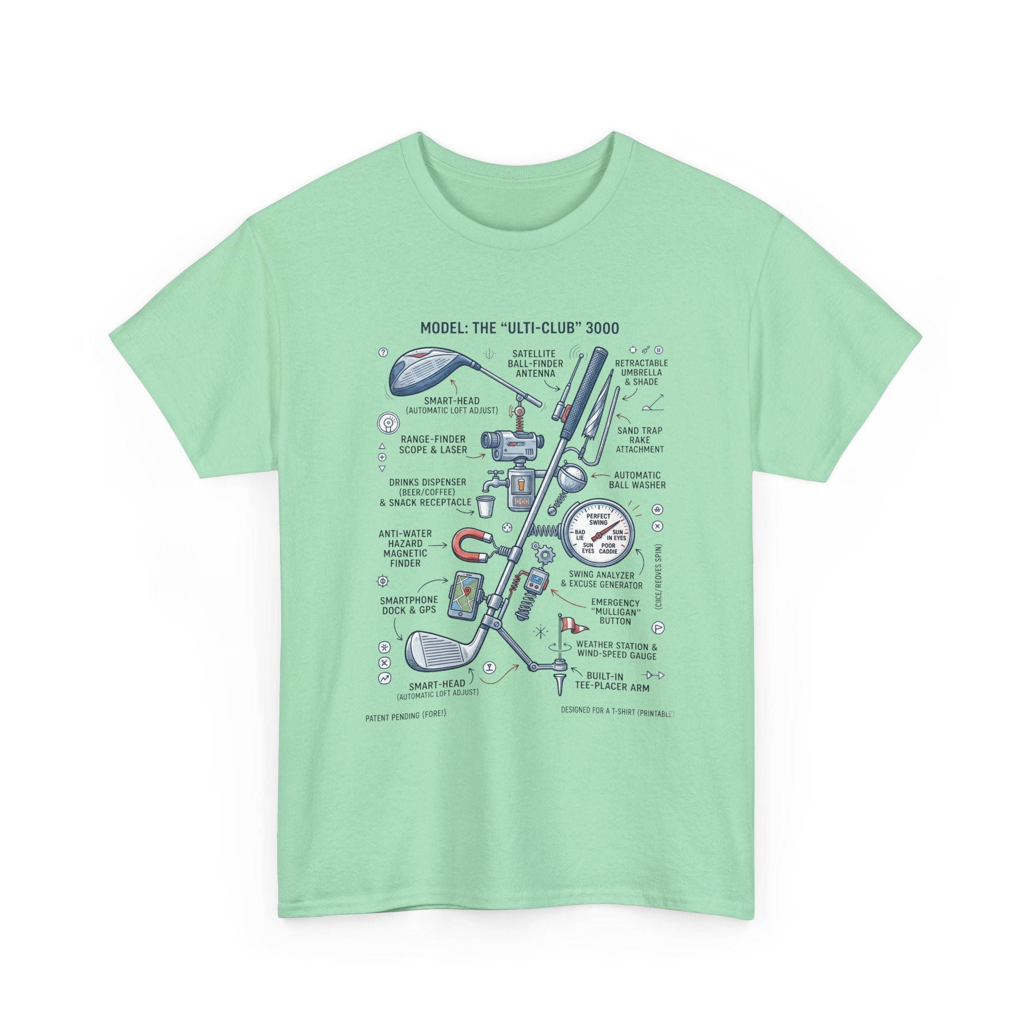 T-Shirt — Golf Club Diagram Vintage Schematic Tee