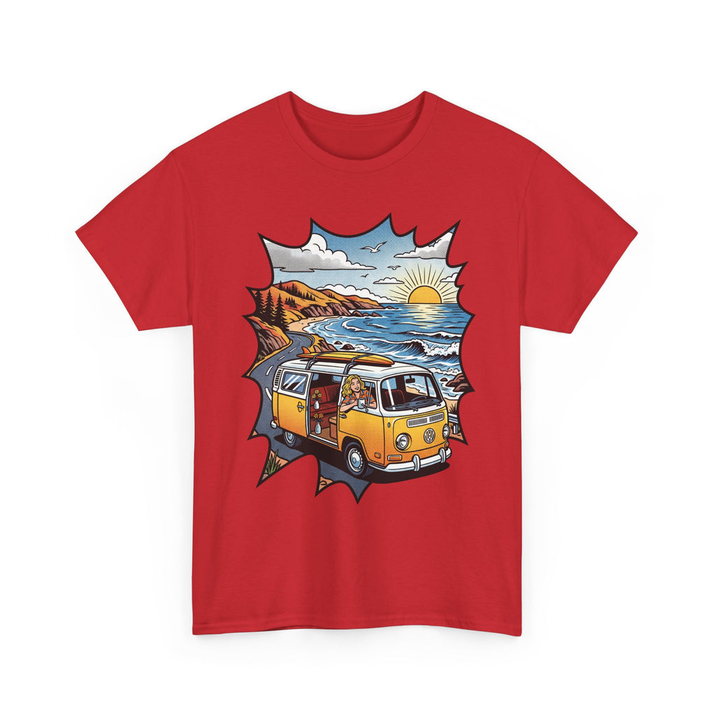 Road Trip Van T-Shirt — Vintage Camper Beach Sunset Tee