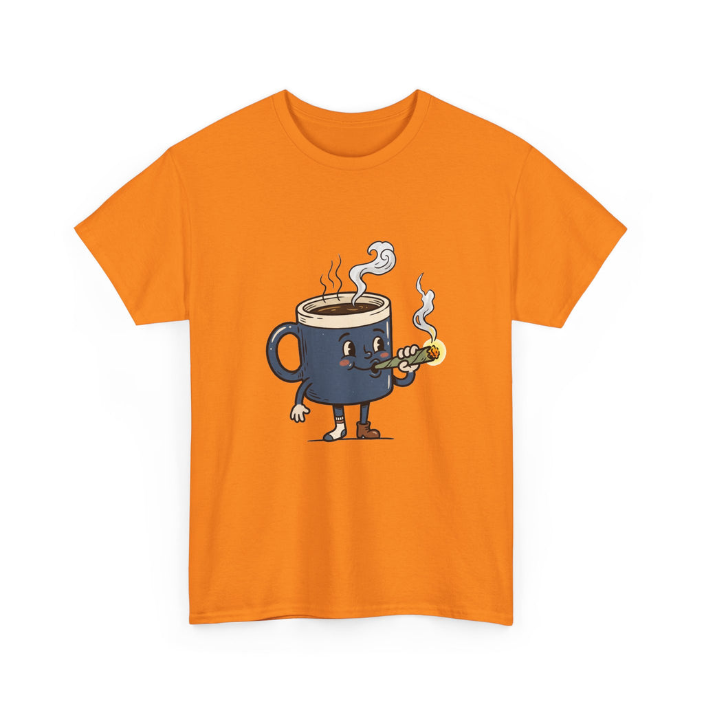 1 Coffee and a Joint Character Tee — Funny Smoking Joint Cartoon Shirt