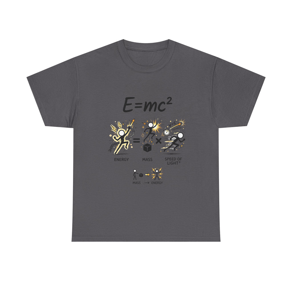 E=mc Illustrated Science T-Shirt — Funny Energy Mass Speed of Light Tee