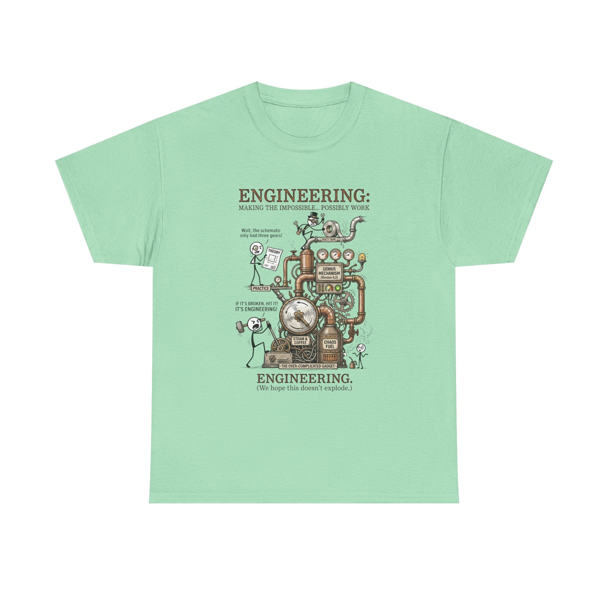 Engineering T‑Shirt – Coffee Diagram Tee (Funny "Engineering: Making the Impossible Work")