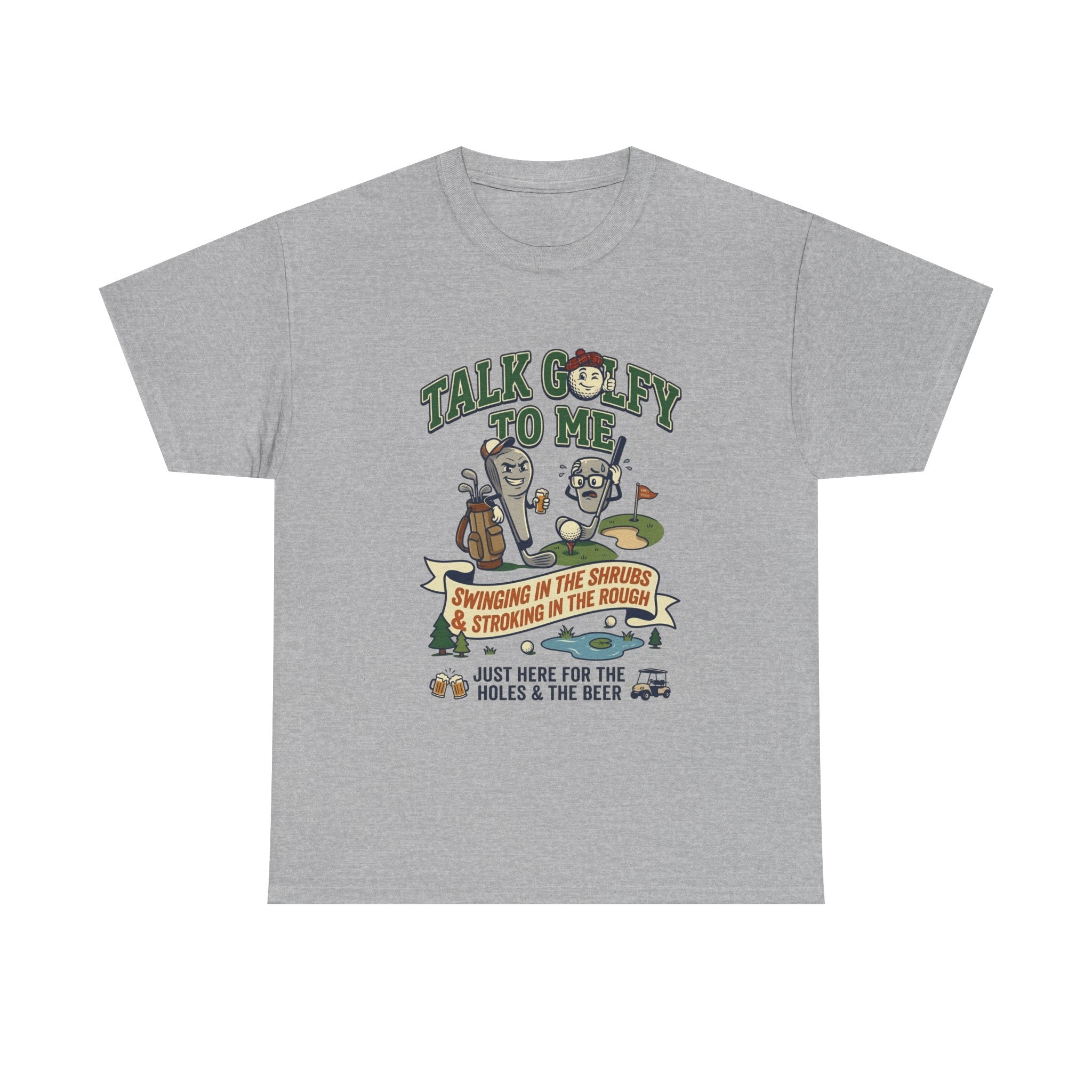 Golf T-Shirt - "Talk Golfy To Me" Funny Golfers Tee (Holes, Beer & Swinging in the Rough)