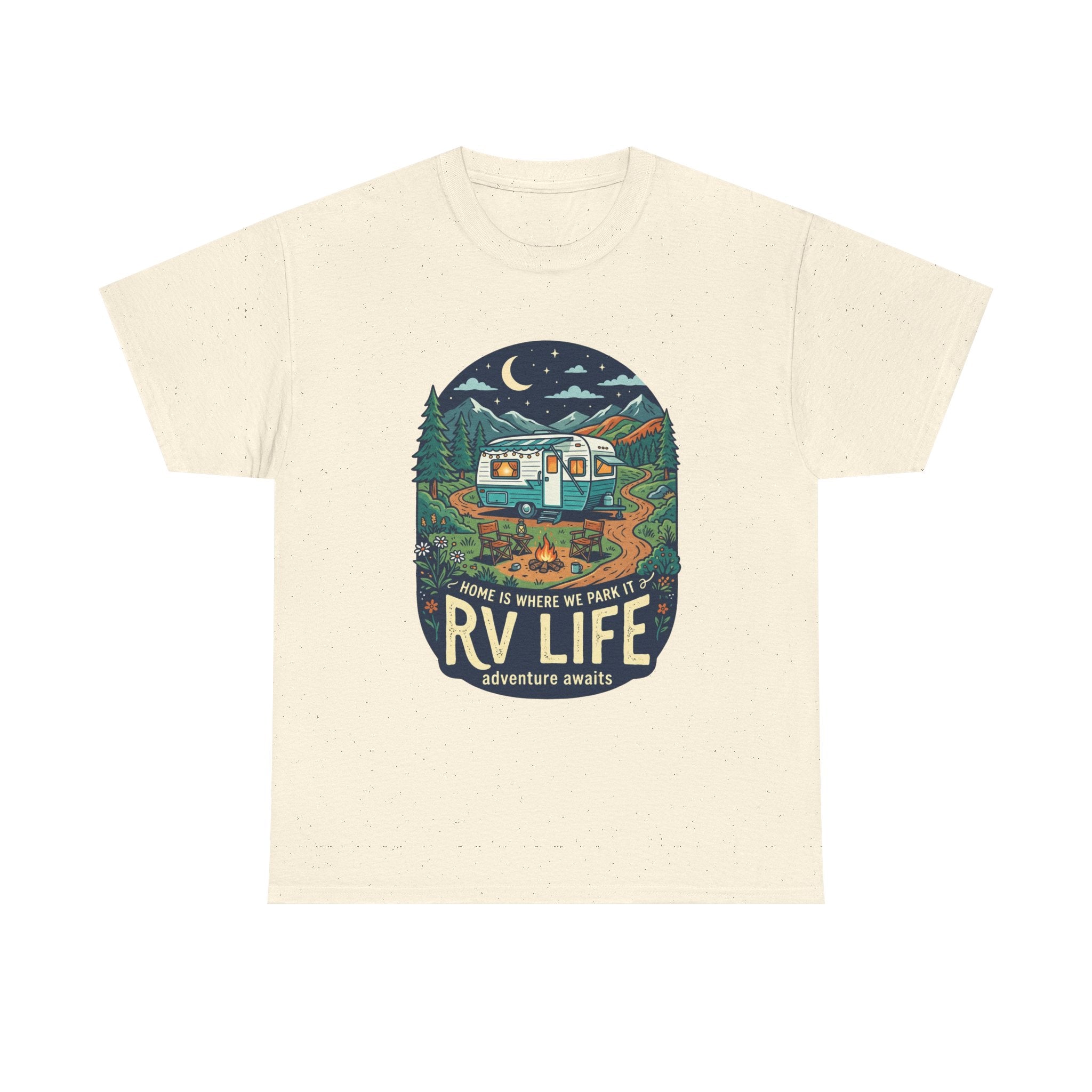 RV Life T-Shirt — Retro Camper Graphic Tee (“Home Is Where We Park It”)