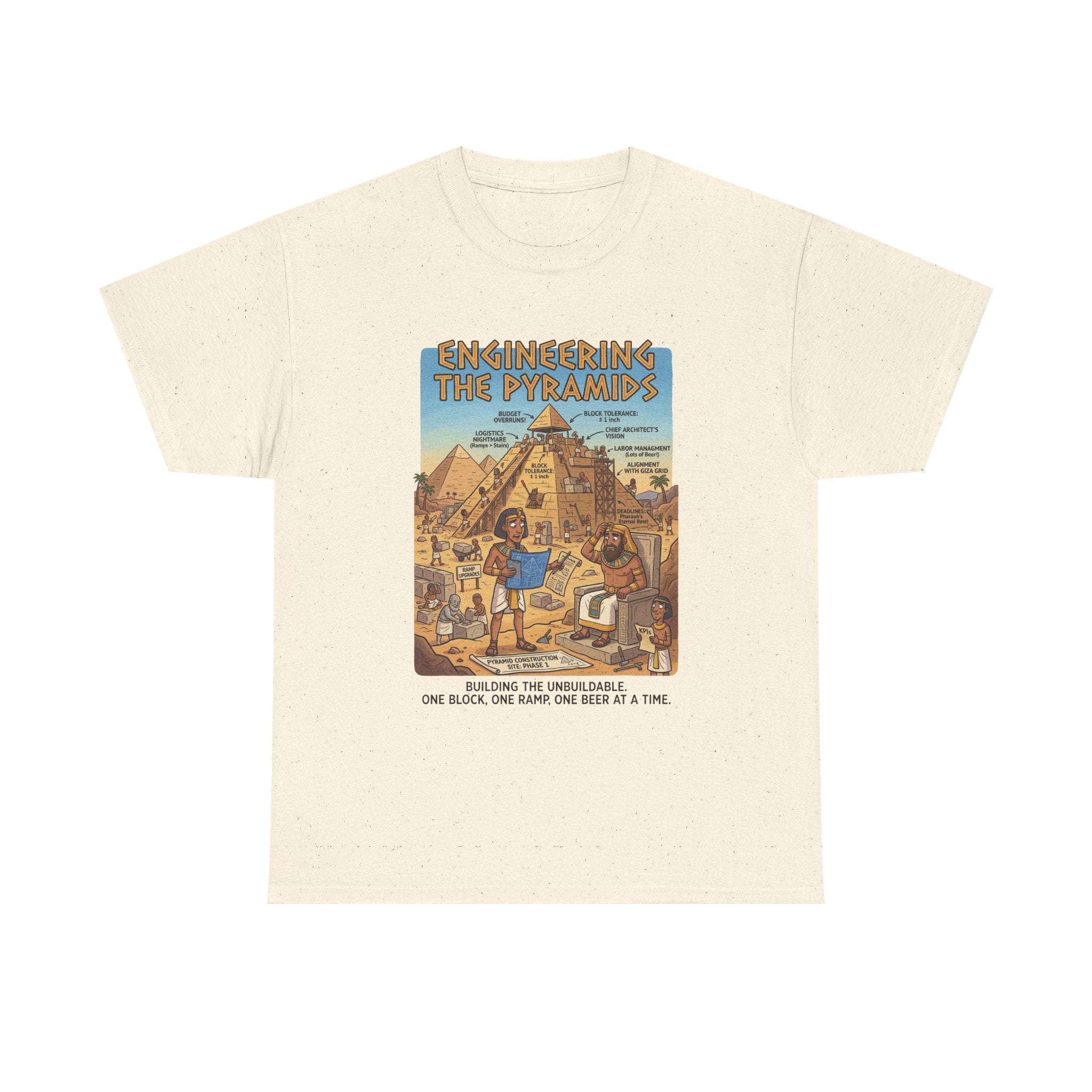 T-Shirt — "Engineering the Pyramids" Vintage Egypt Graphic Tee