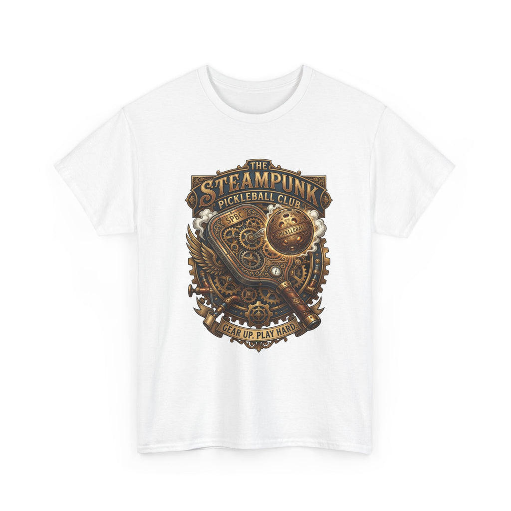 Steampunk Pickleball Club T‑Shirt – Vintage Gear & Gears Graphic Tee