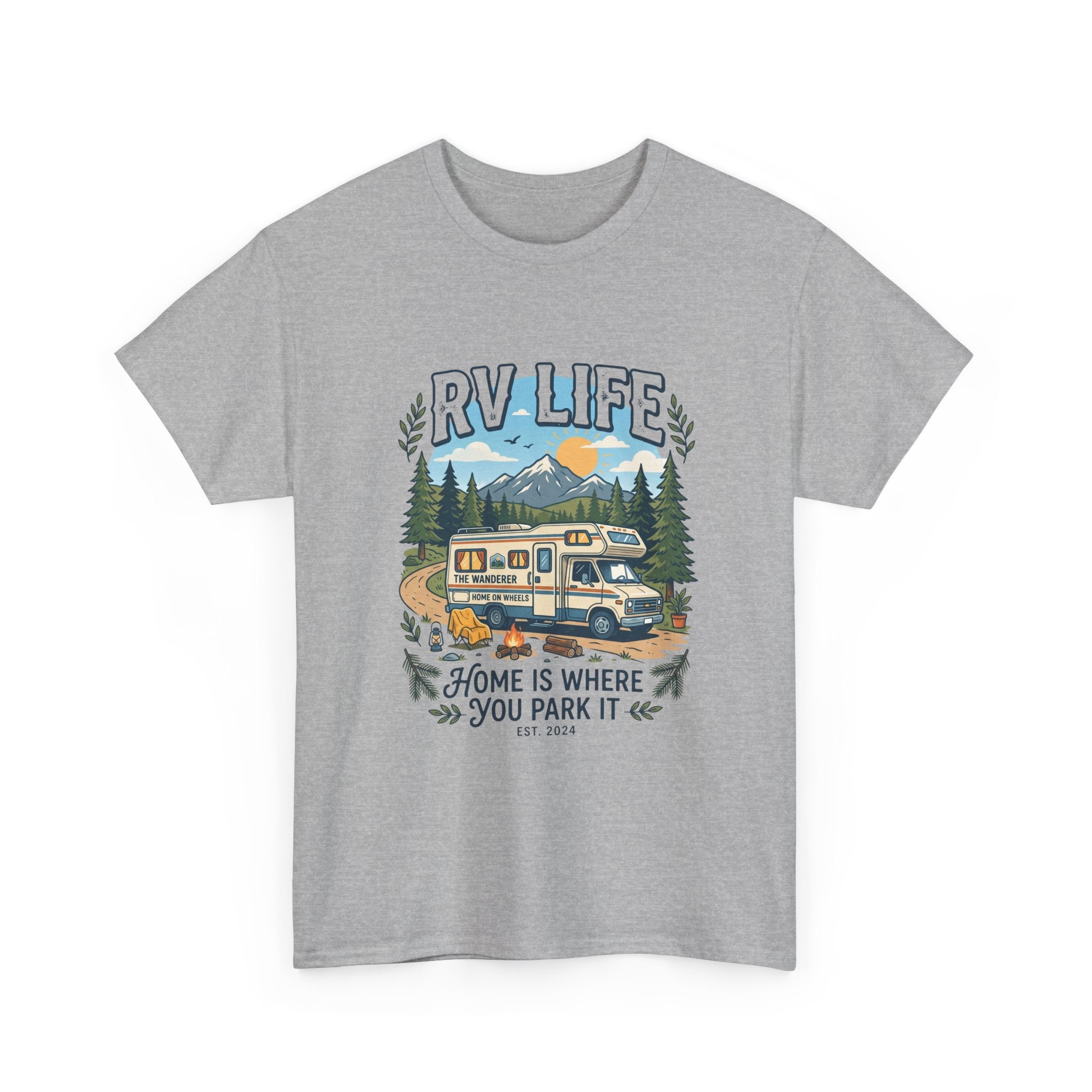 RV Life T-Shirt – “Home Is Where You Park It” Camper Tee for RVing & Outdoor Lovers