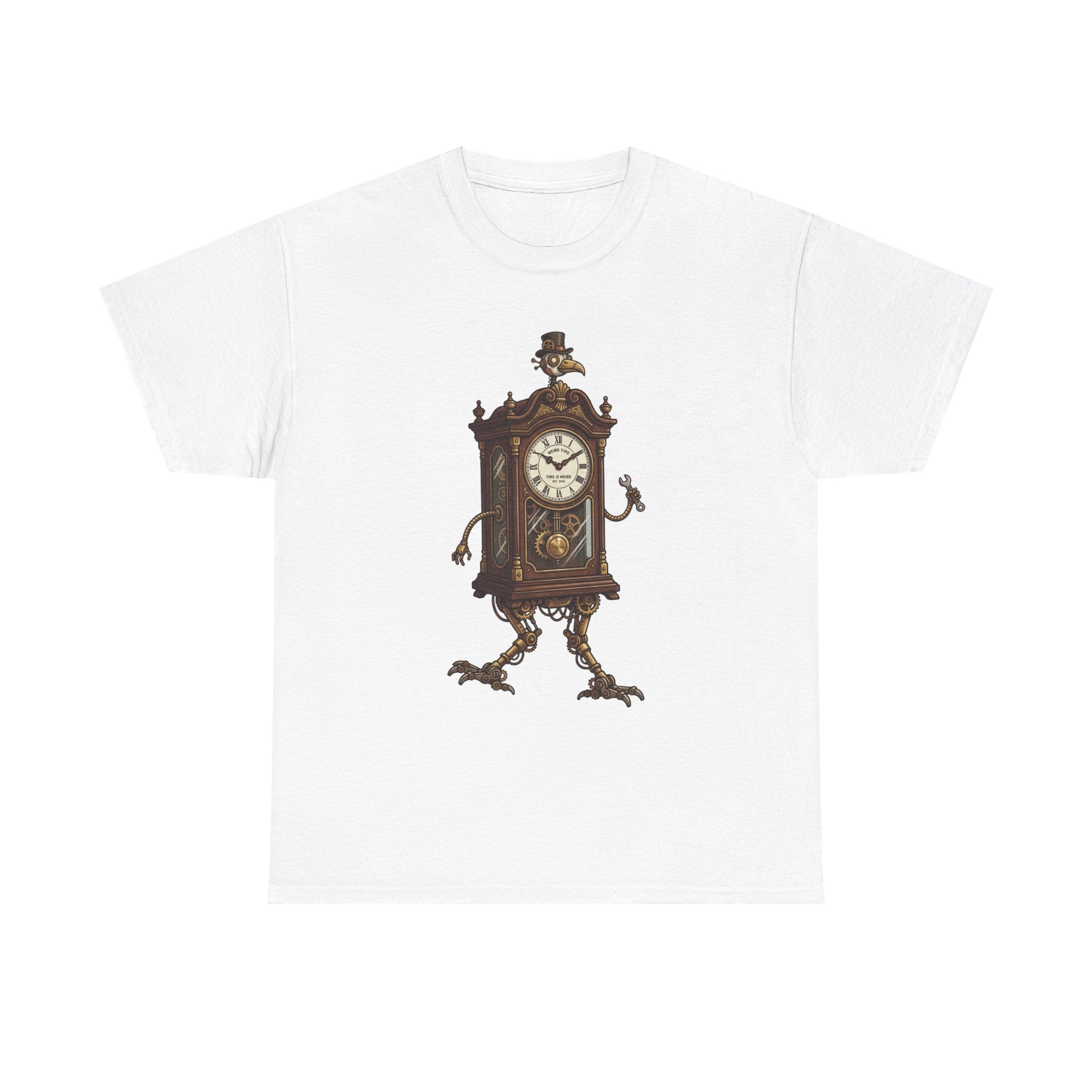 Clockwork Grandfather Tee — Vintage Walking Clock Graphic T-Shirt