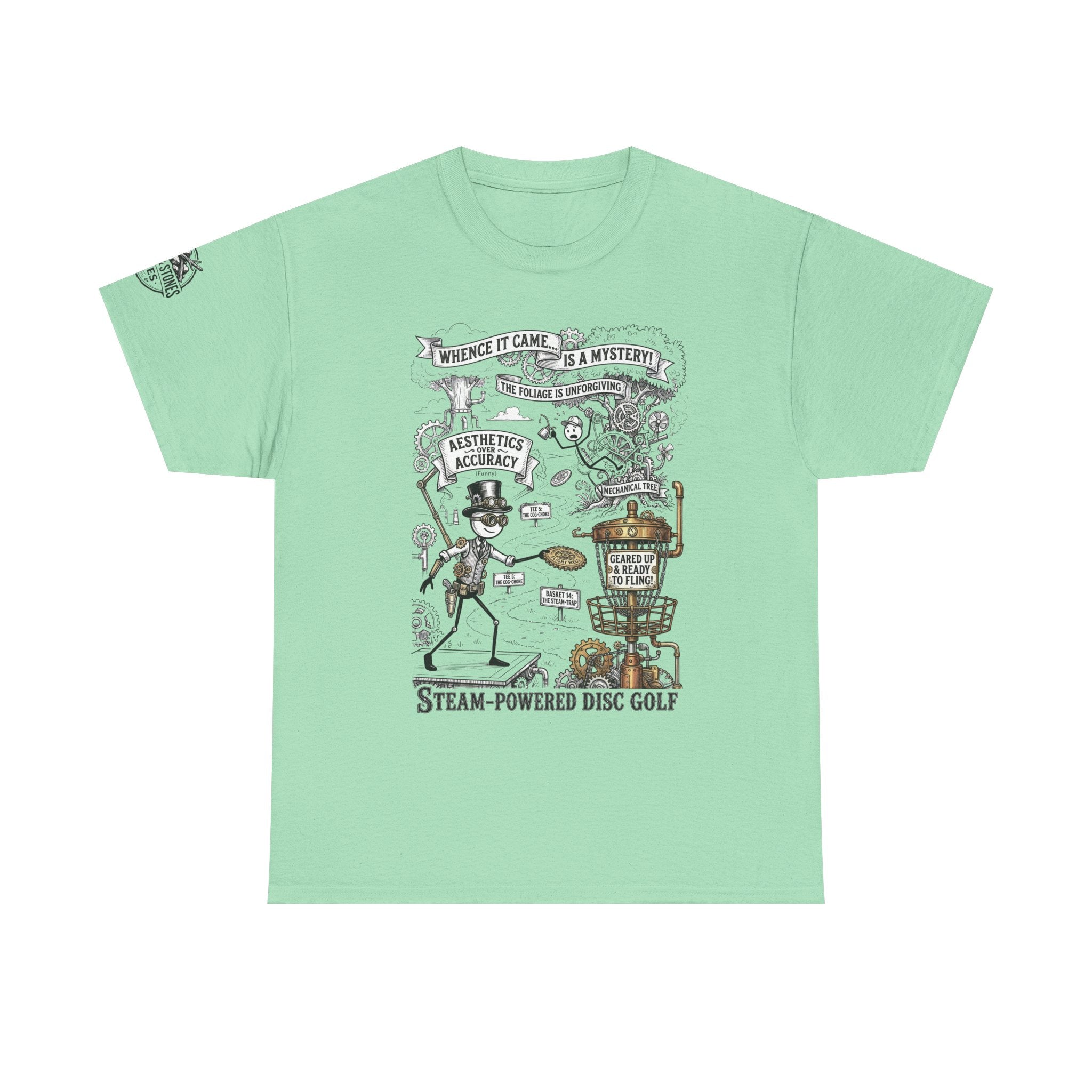 Steam-Powered Disc Golf T-Shirt | Steampunk Disc Golf Design