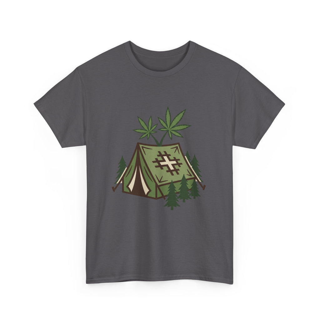 Camping Tent Cannabis T-Shirt – Weed Outdoor Adventure Graphic Tee
