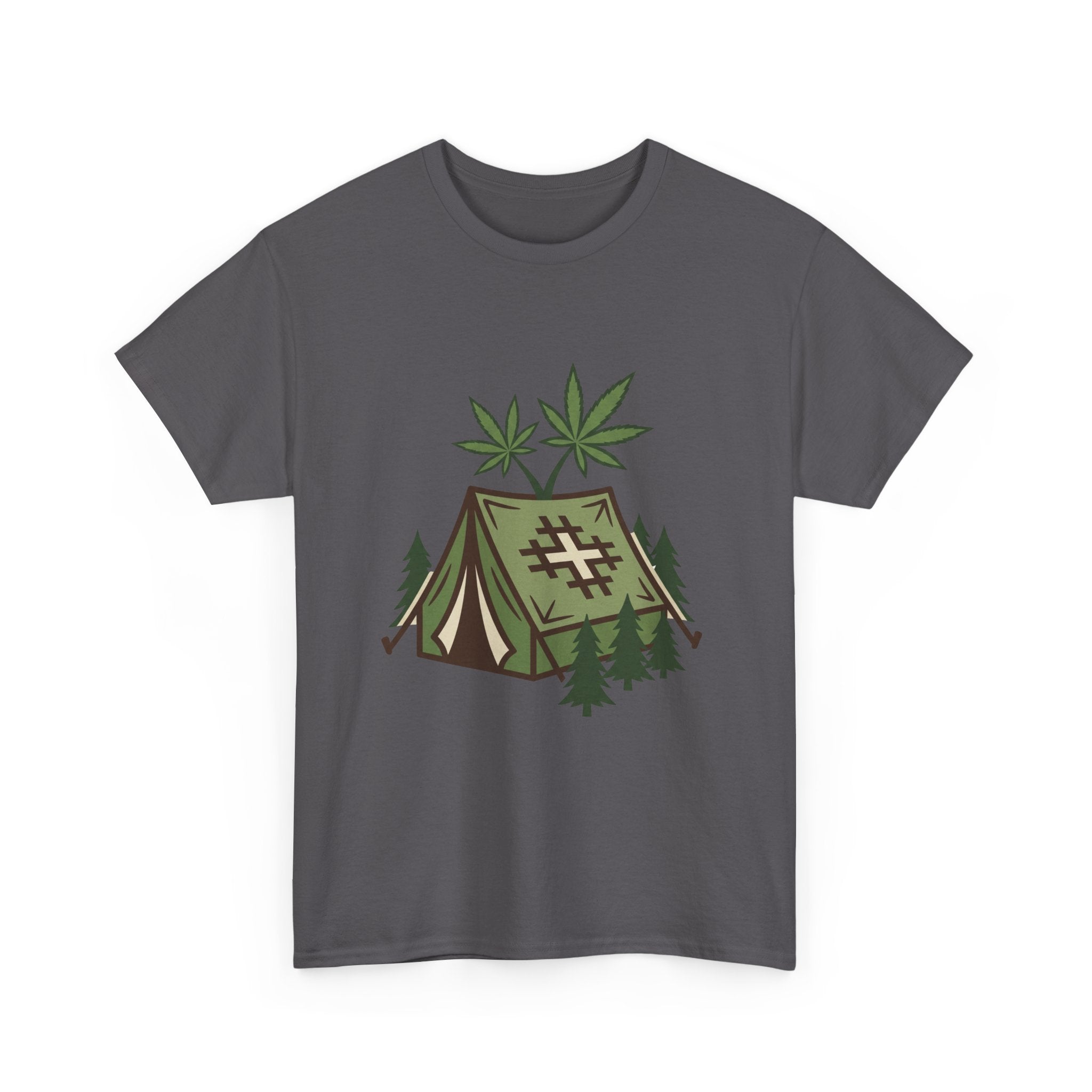 Camping Tent Cannabis T-Shirt – Weed Outdoor Adventure Graphic Tee
