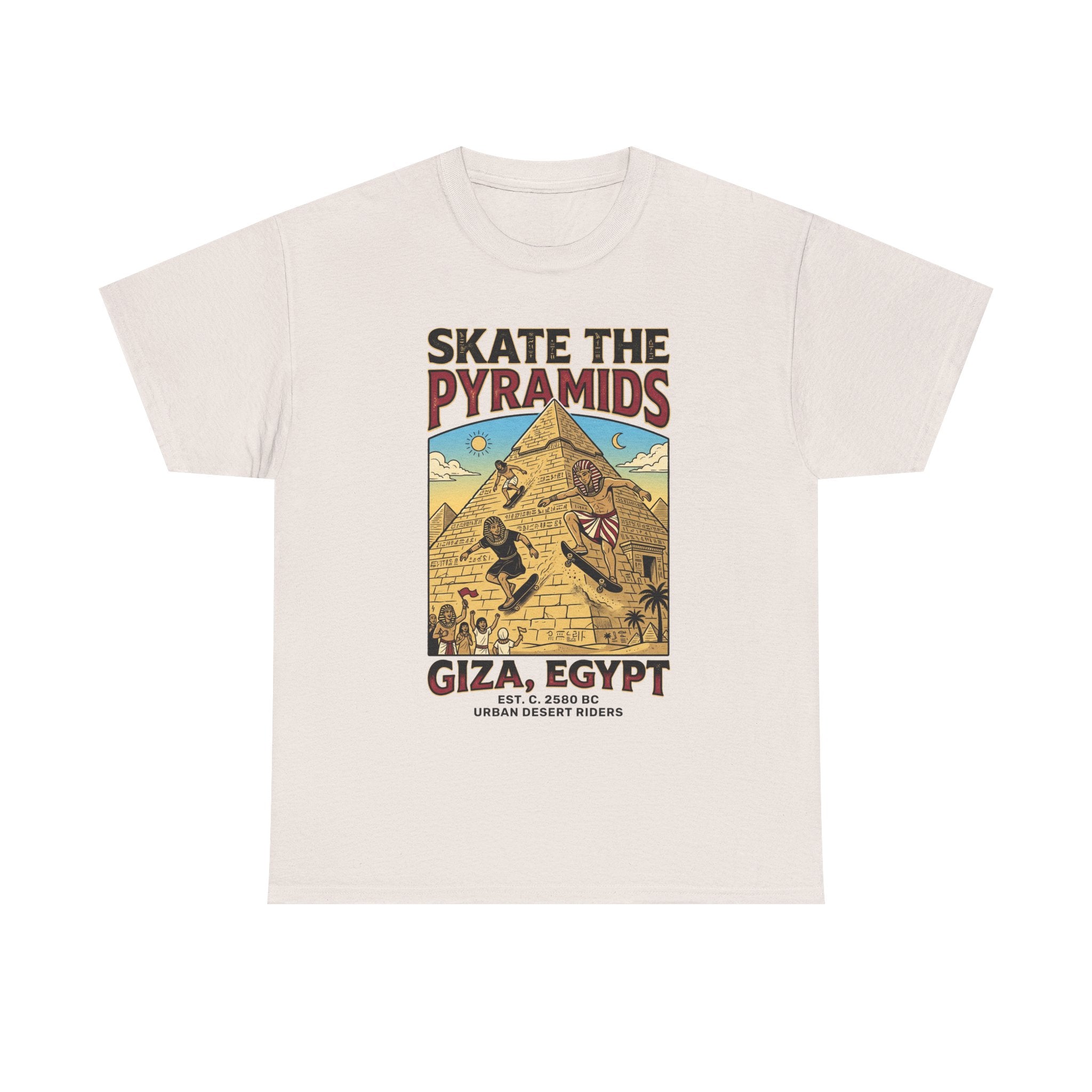 Skate The Pyramids Tee — Giza Egypt Skateboarding Graphic T-Shirt