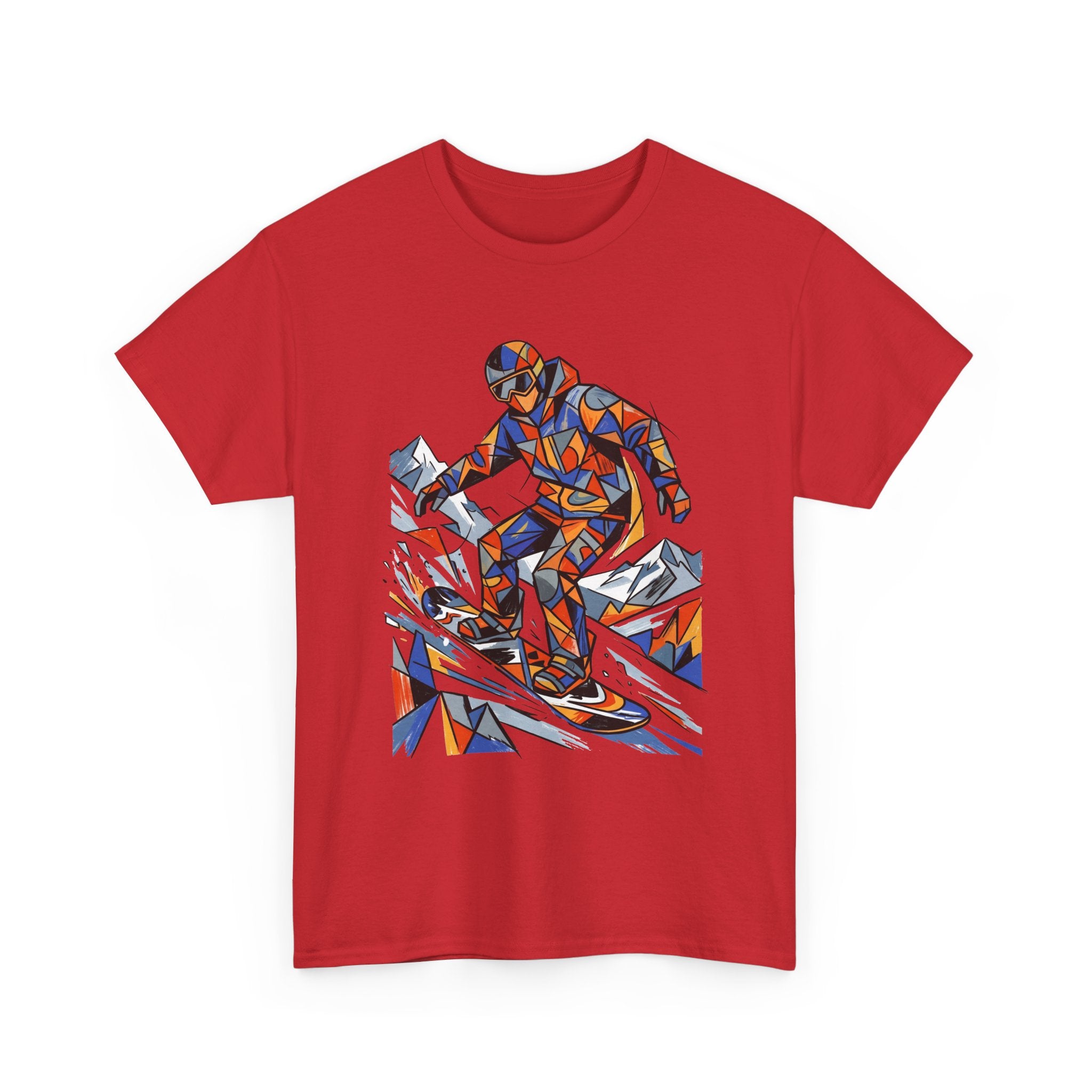 Snowboarder Geometric Art Tee
