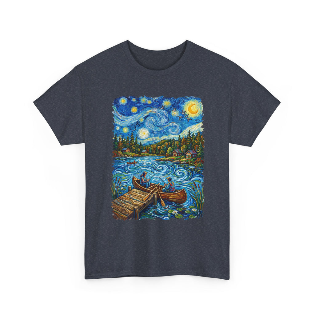 Starry Night Lake T-Shirt — Canoe Dock Scenic Tee