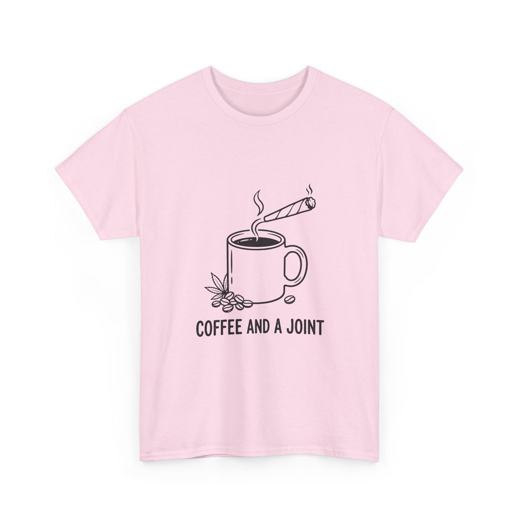 Coffee and a Joint Tee — Cannabis Coffee Minimalist T‑Shirt
