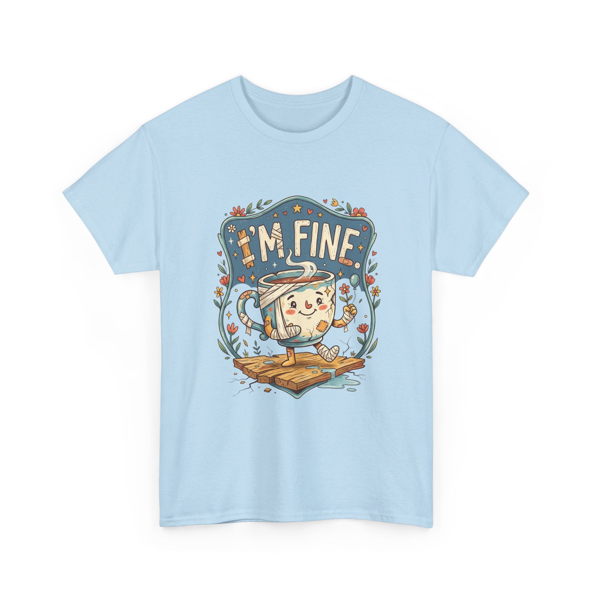 T-Shirt - 'I'm Fine' Cute Kettle Graphic Tee, Cozy Tea Lover Gift