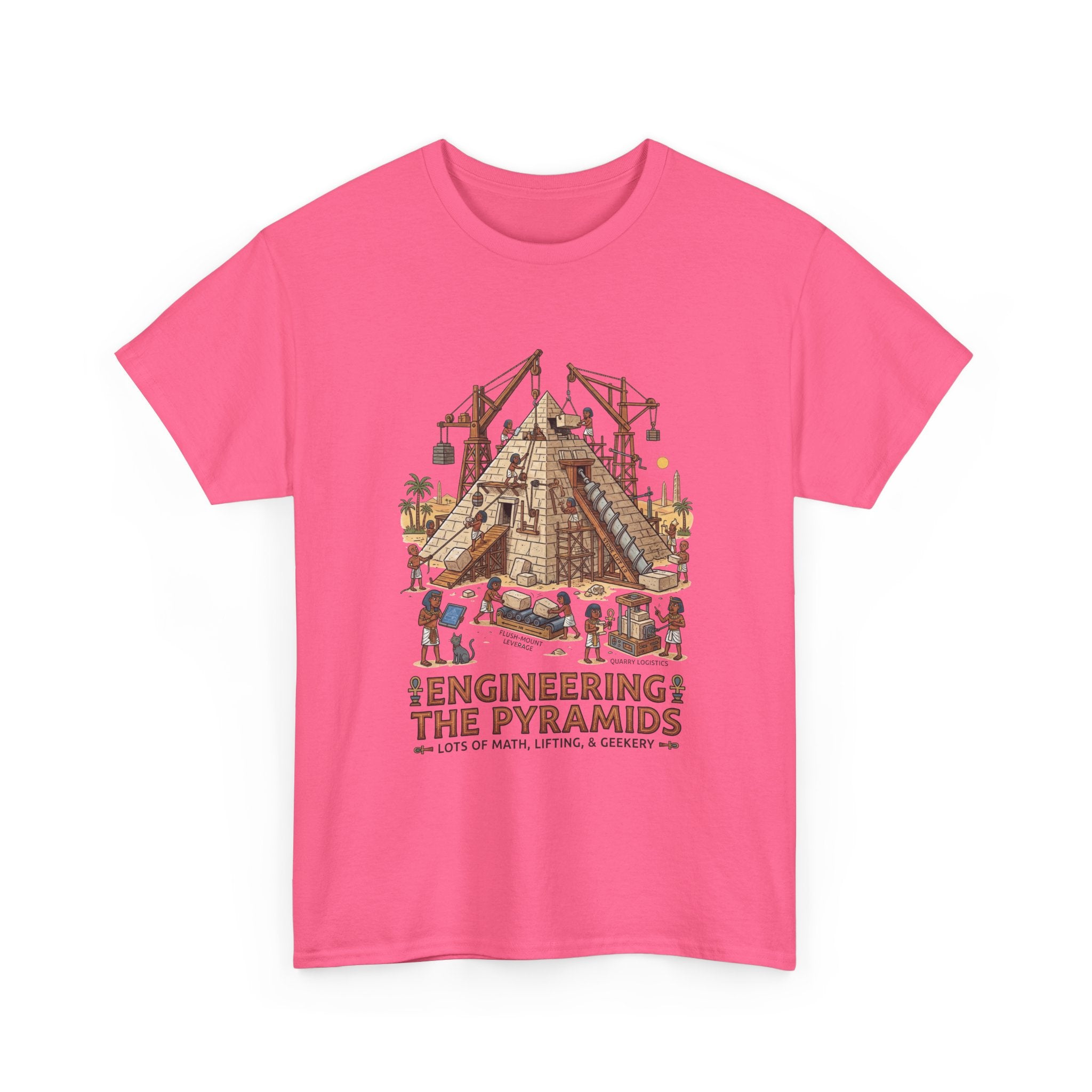 Pyramids Engineering T-Shirt – Vintage Egypt Construction Graphic Tee