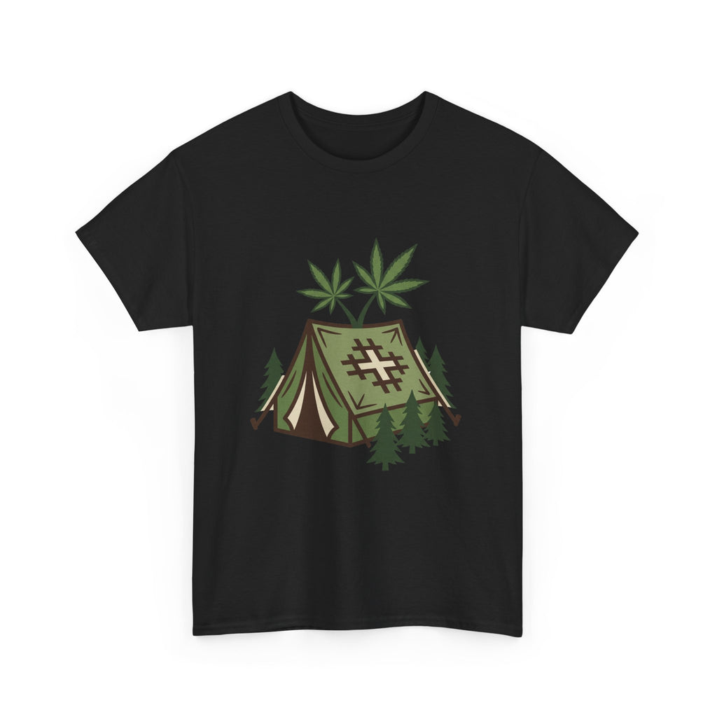 Camping Tent Cannabis T-Shirt – Weed Outdoor Adventure Graphic Tee