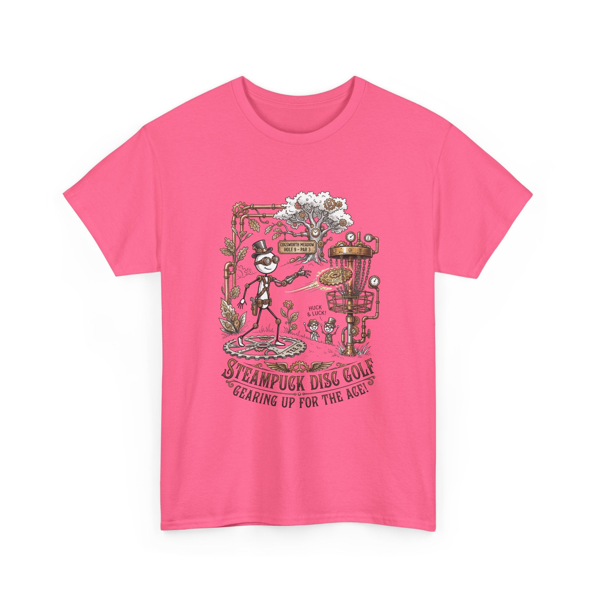Steampunk Disc Golf T-Shirt — "Gearing Up for the Ace" Vintage Disc Golf Tee