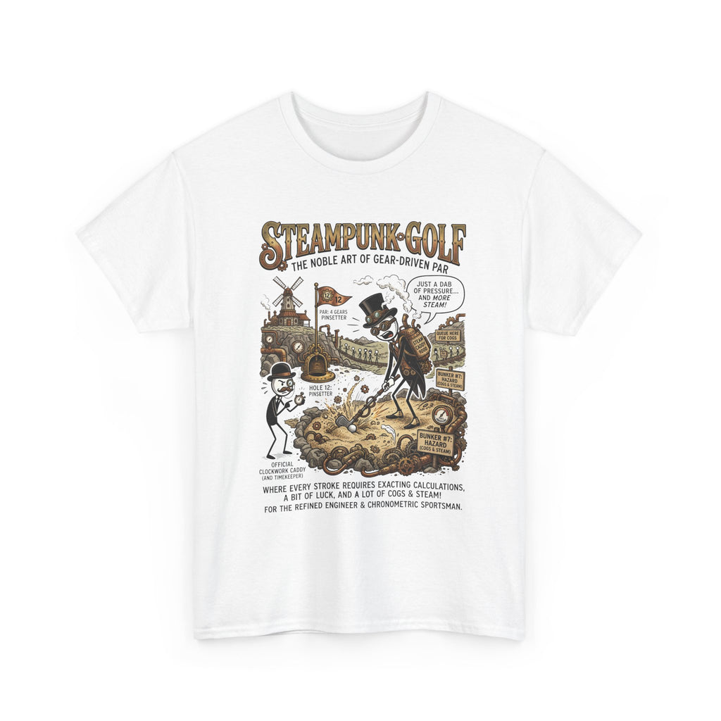 Steampunk Golf T-Shirt — Vintage Mechanical Golfers Graphic Tee