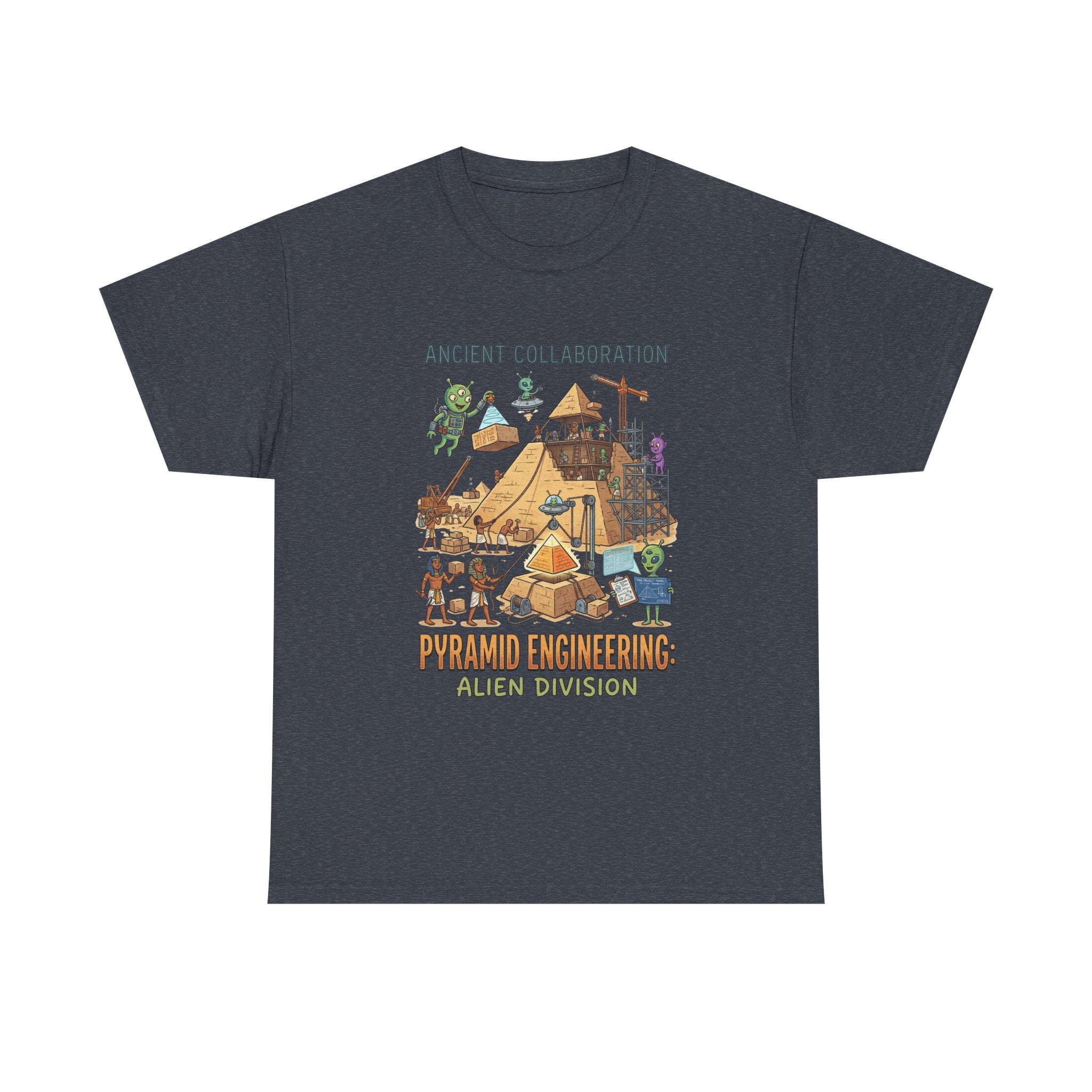 Pyramid Engineering Tee — "Ancient Collaboration" Alien Division Graphic Shirt