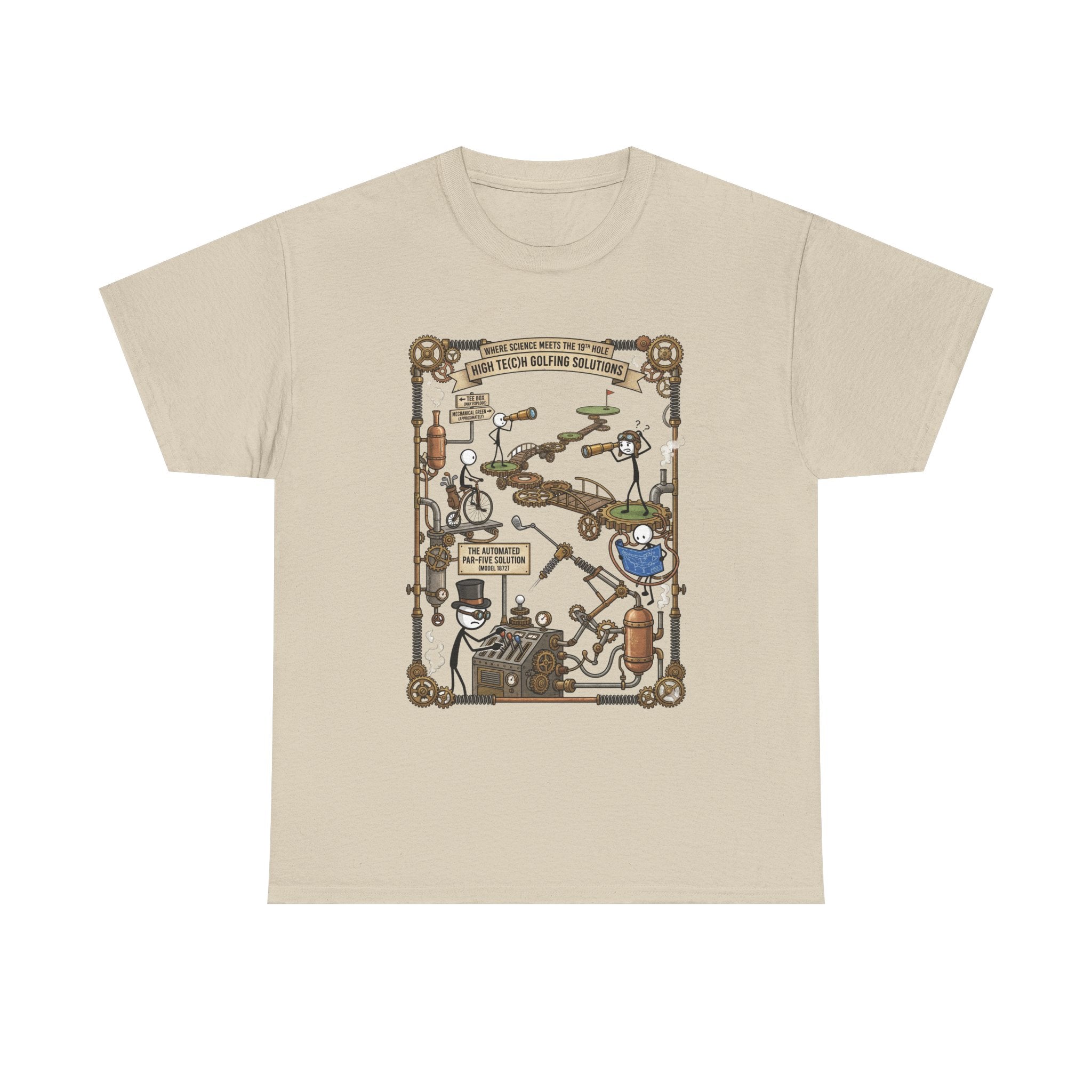 Steampunk Golf — ‘How To Make Par’ Vintage Contraption T-Shirt