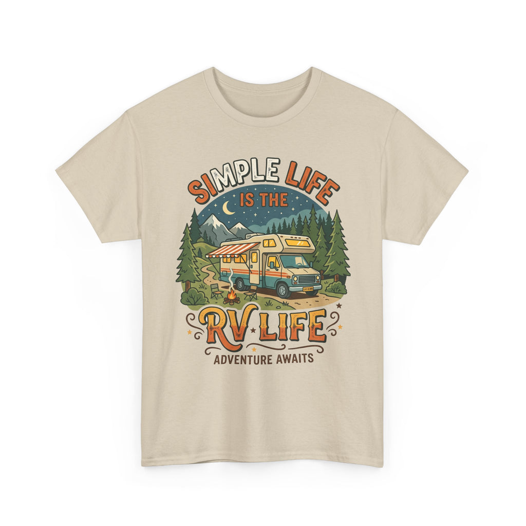 RV Life T‑Shirt — "Simple Life is the RV Life: Adventure Awaits" Camping Graphic Tee