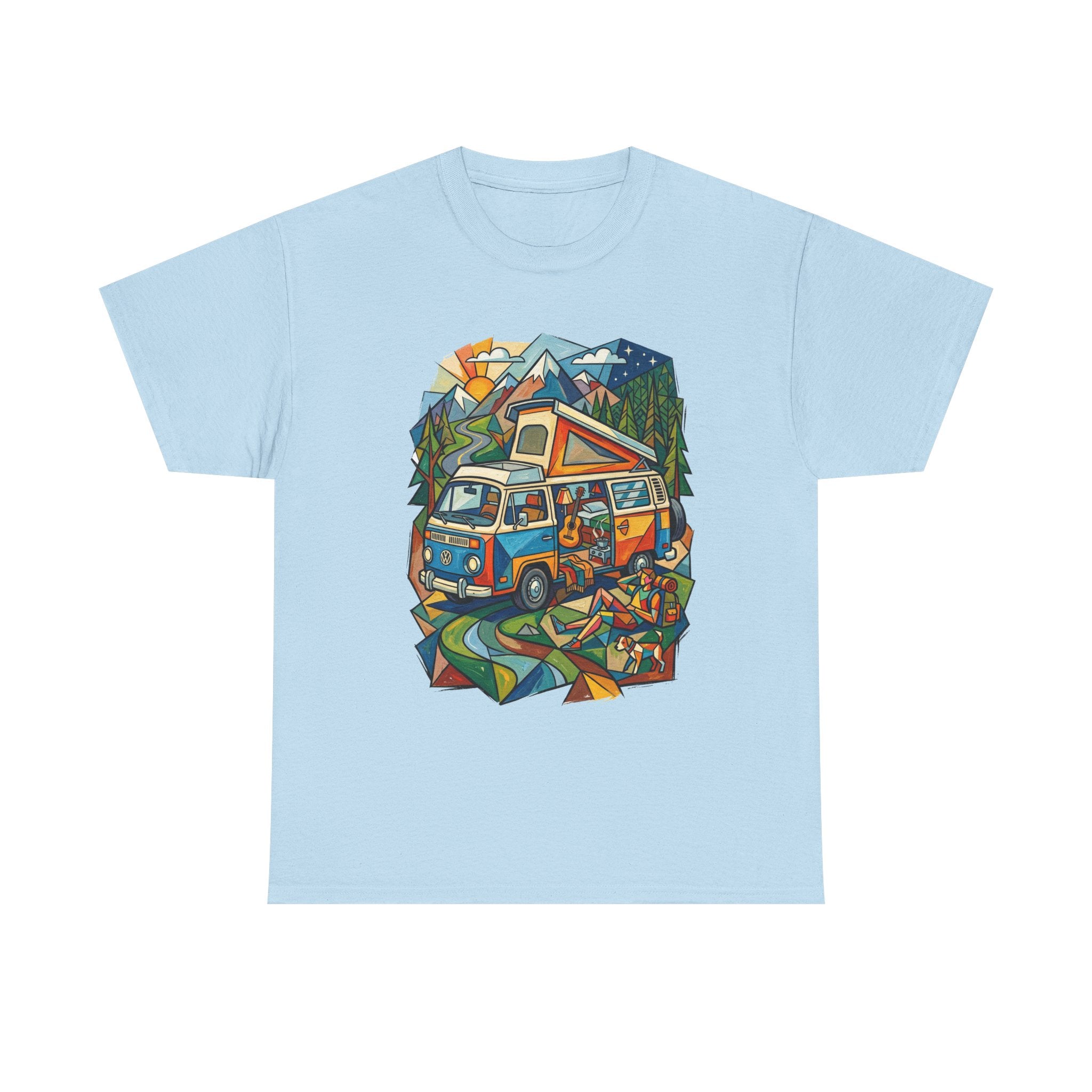 Van Life Camper Van T-Shirt – Retro Mountain Adventure Tee