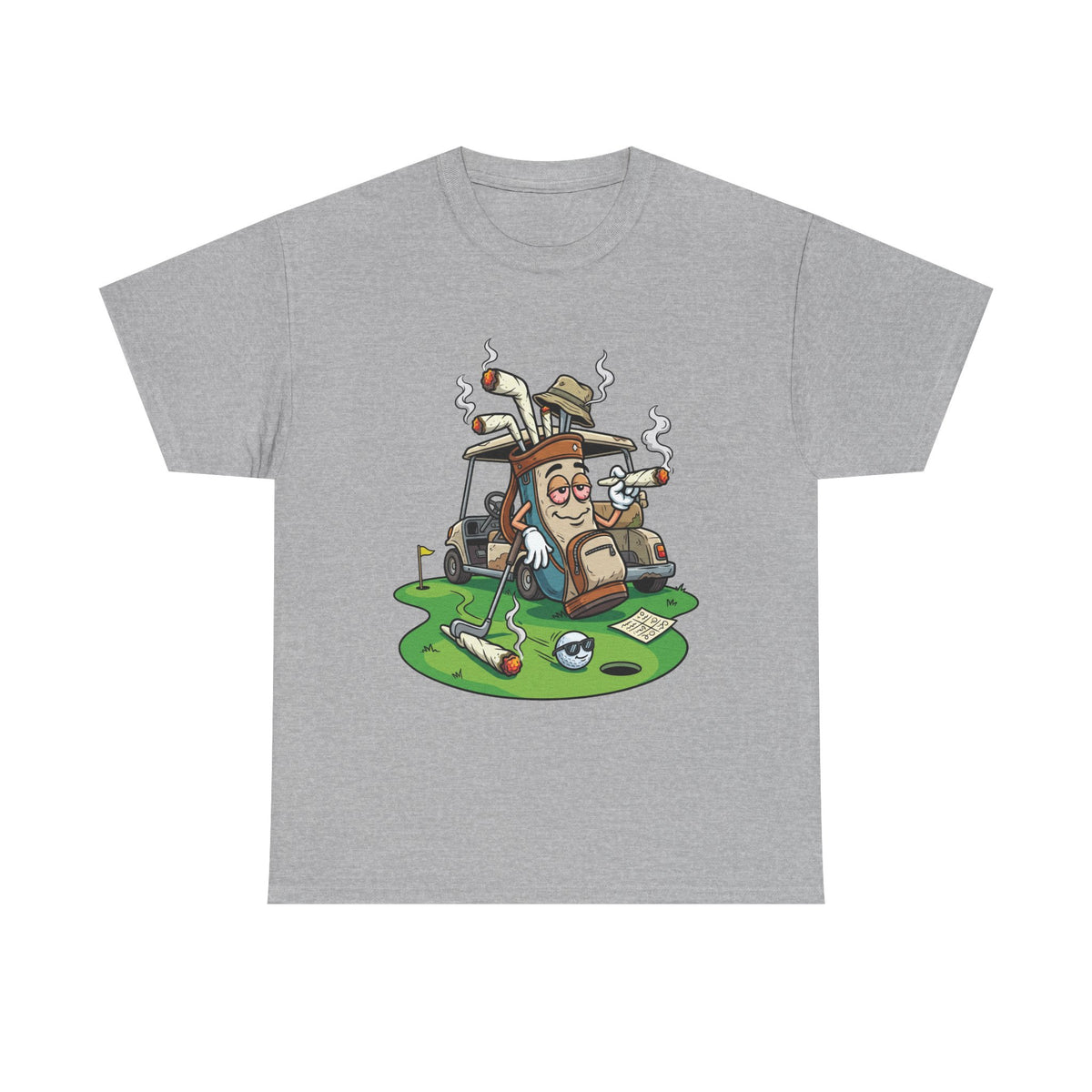 1 Golf weed Lounge T‑Shirt — Relaxed Golfer Cartoon Tee