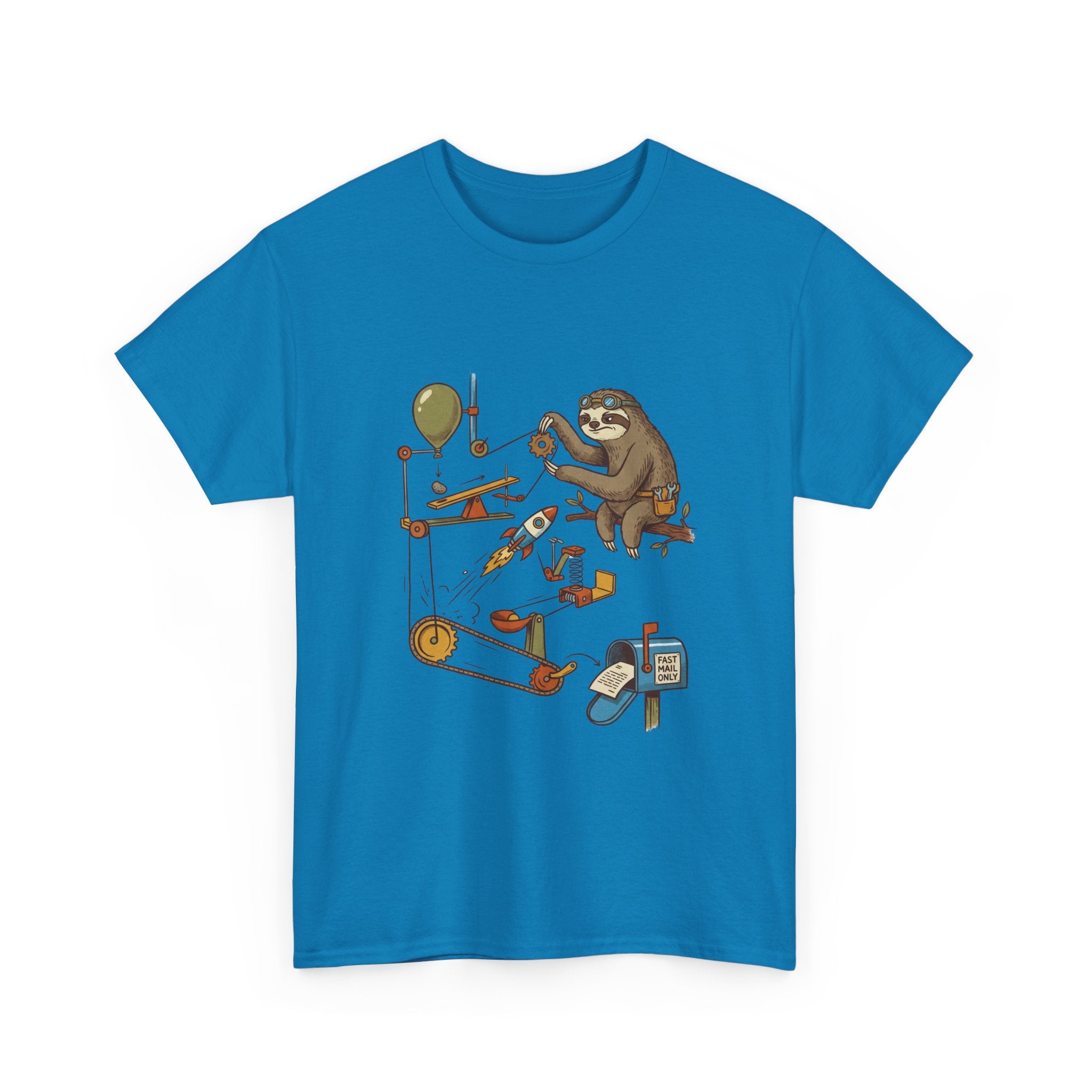 T-Shirt — Sloth Rube Goldberg Machine Graphic Tee
