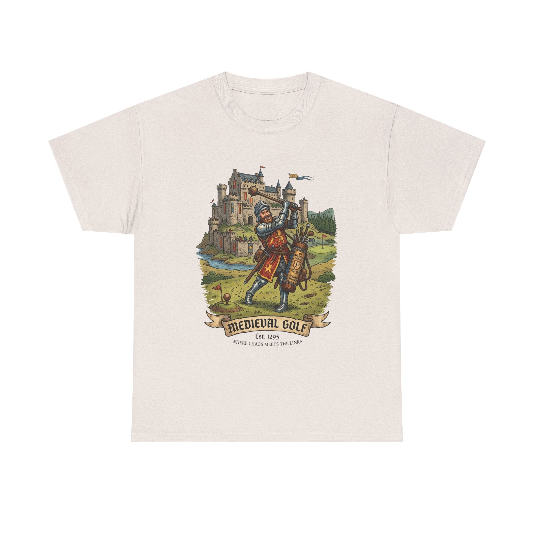 Medieval Golf T-Shirt – Vintage Knight Golfing Castle Graphic Tee