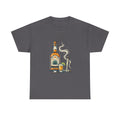 Tequila & Joint T-Shirt — Mexican Agave Bottle with Shot Glass and Joint Graphic