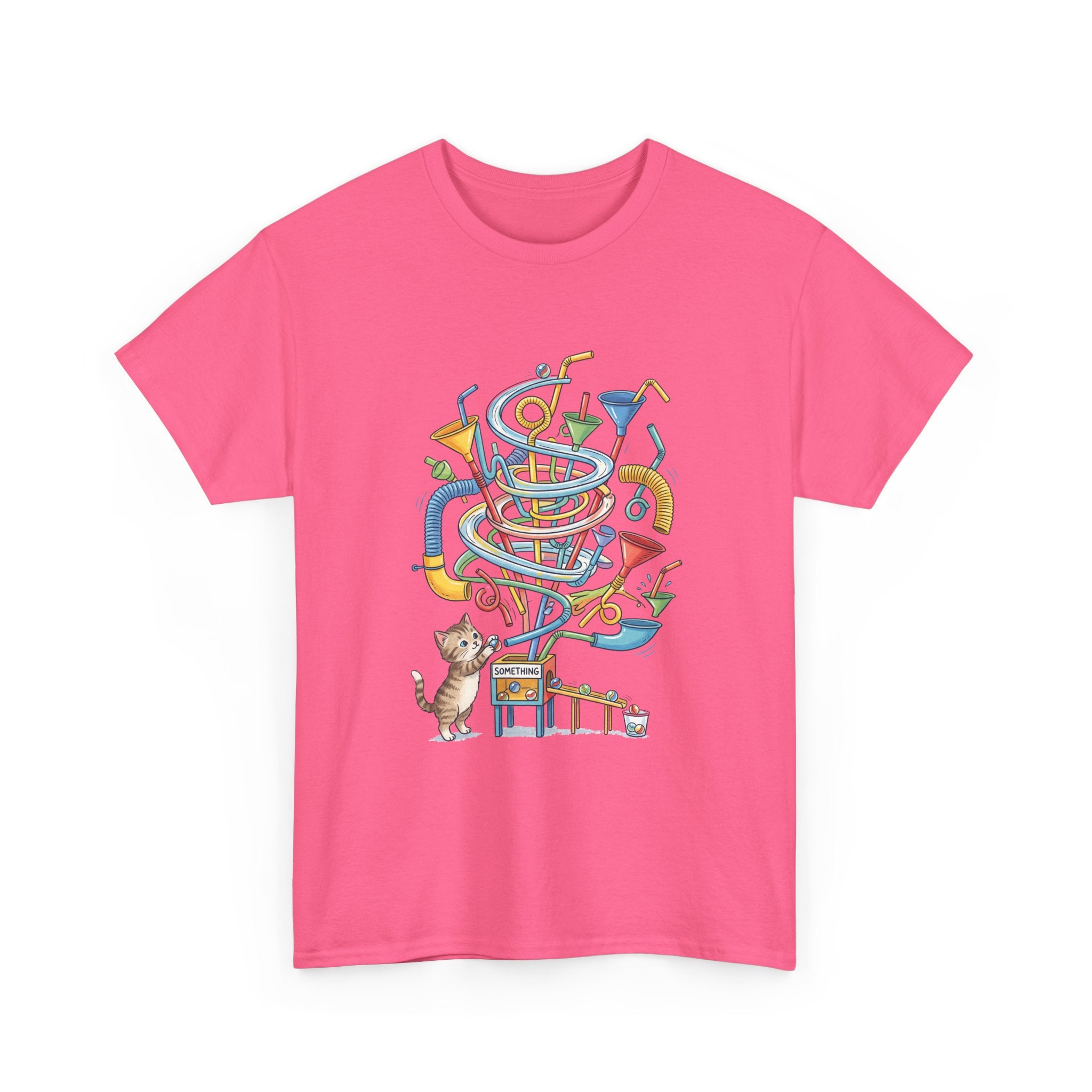 Music Cat T-Shirt — Whimsical Cat Playing Colorful Instruments Tee