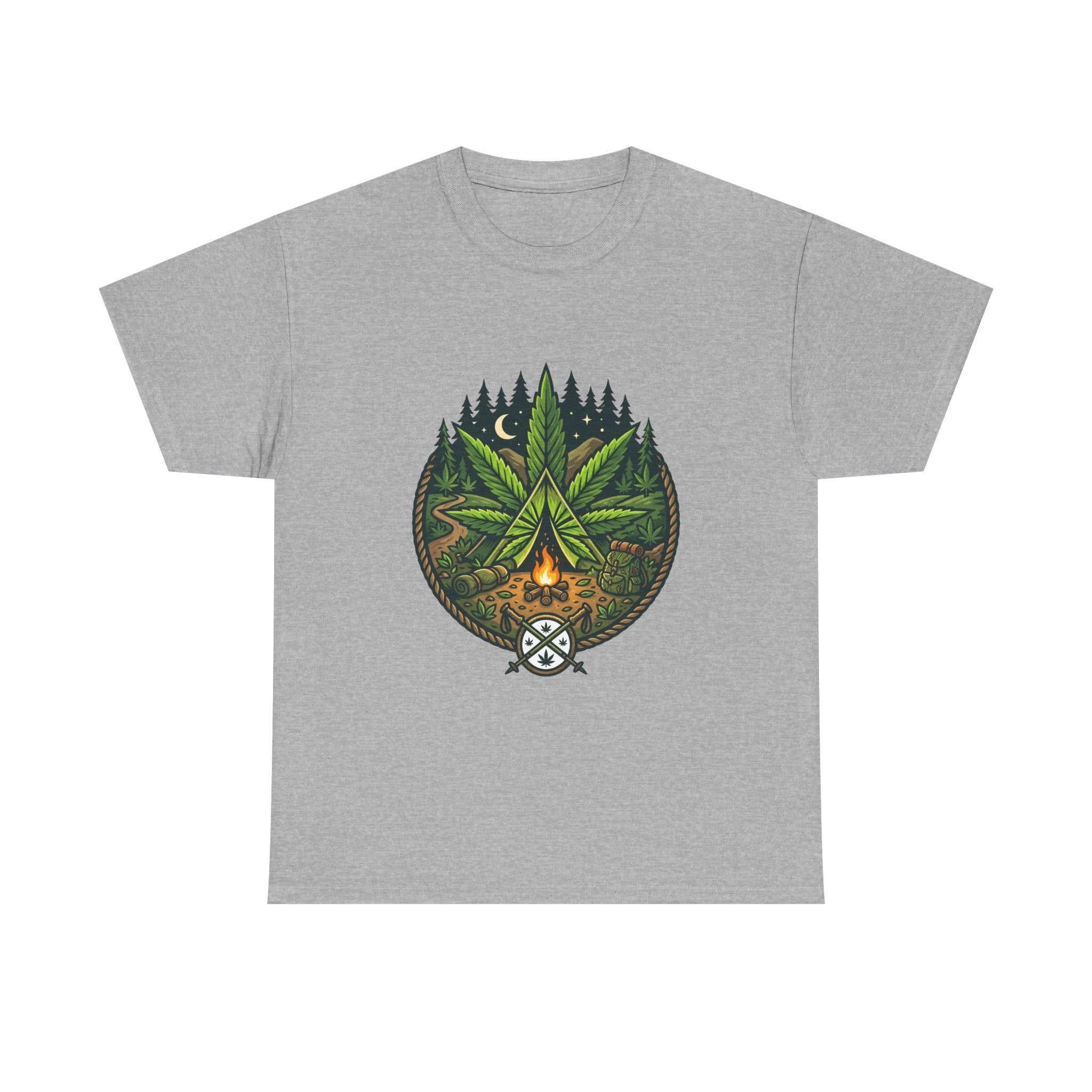 T-Shirt — Campfire Cannabis Leaf Graphic Tee