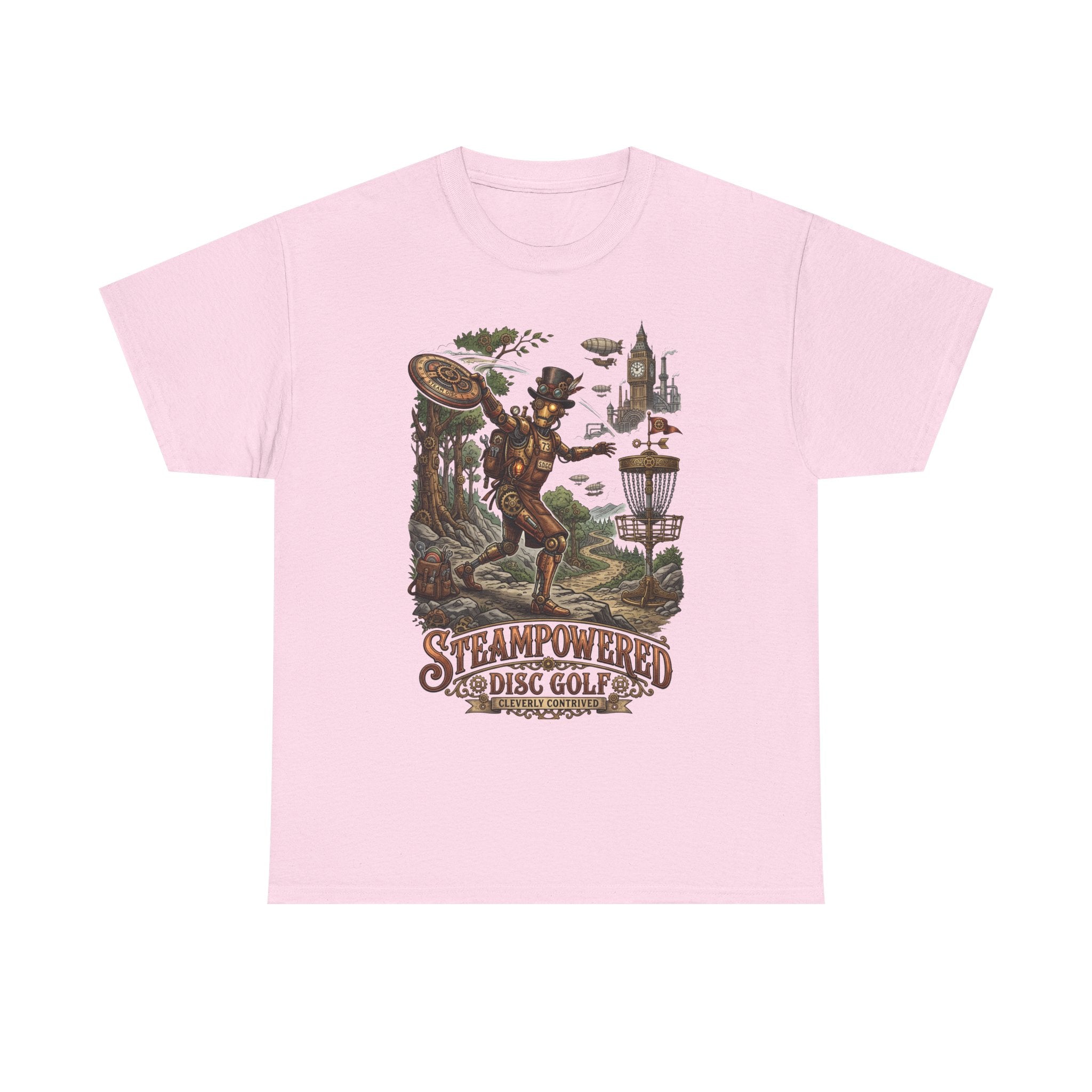 Steampunk Disc Golf T-Shirt – "Steampowered Disc Golf" Vintage Style
