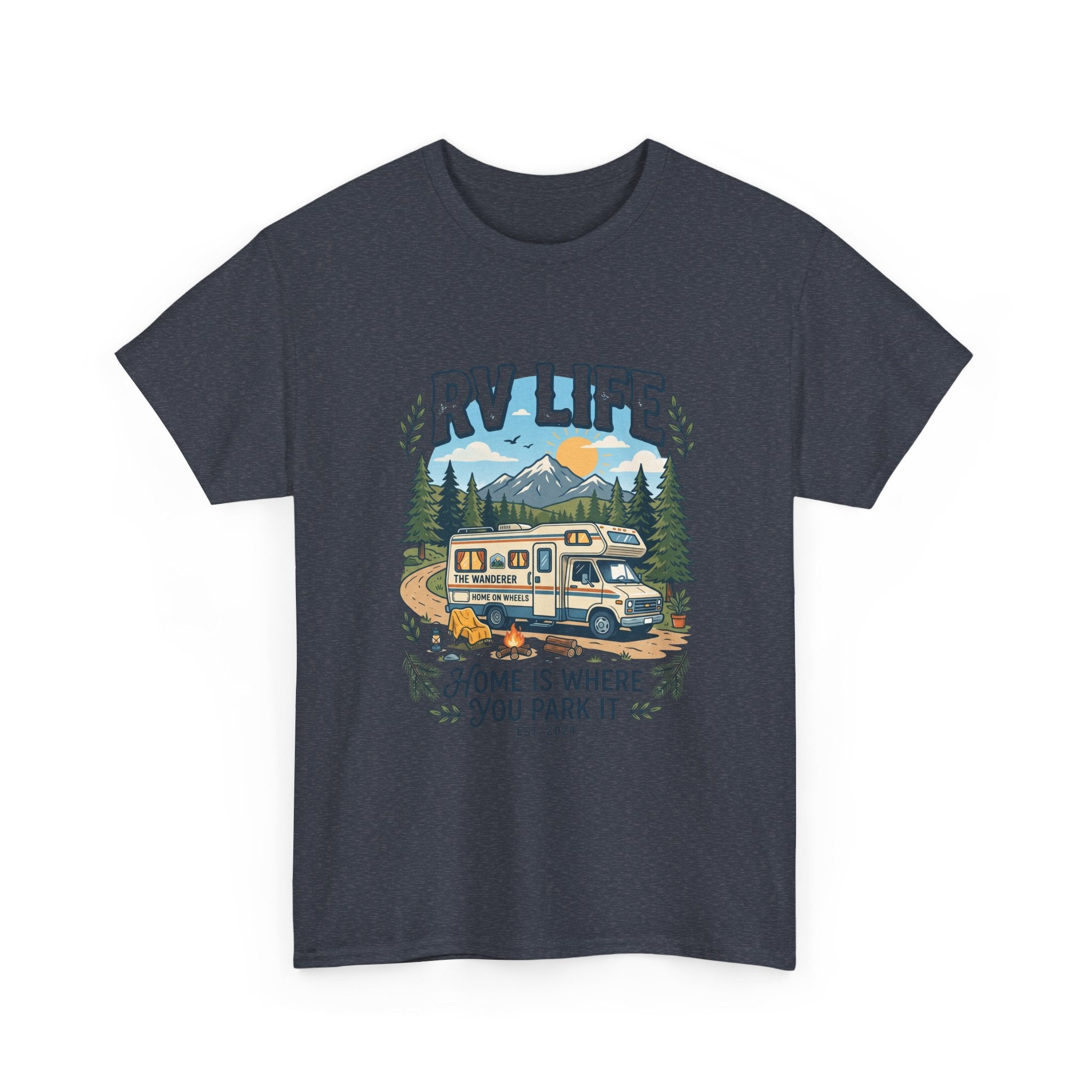 RV Life T-Shirt – “Home Is Where You Park It” Camper Tee for RVing & Outdoor Lovers