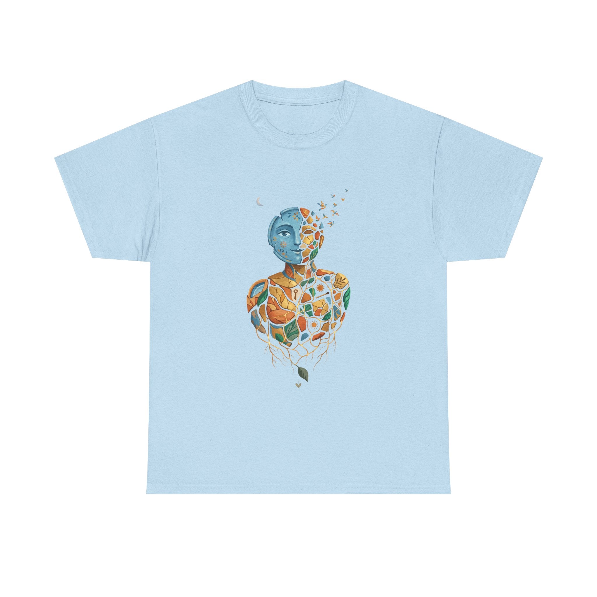 Abstract Mosaic Portrait T‑Shirt — Fragmented Face Art Tee