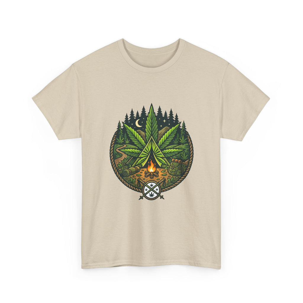 T-Shirt — Campfire Cannabis Leaf Graphic Tee