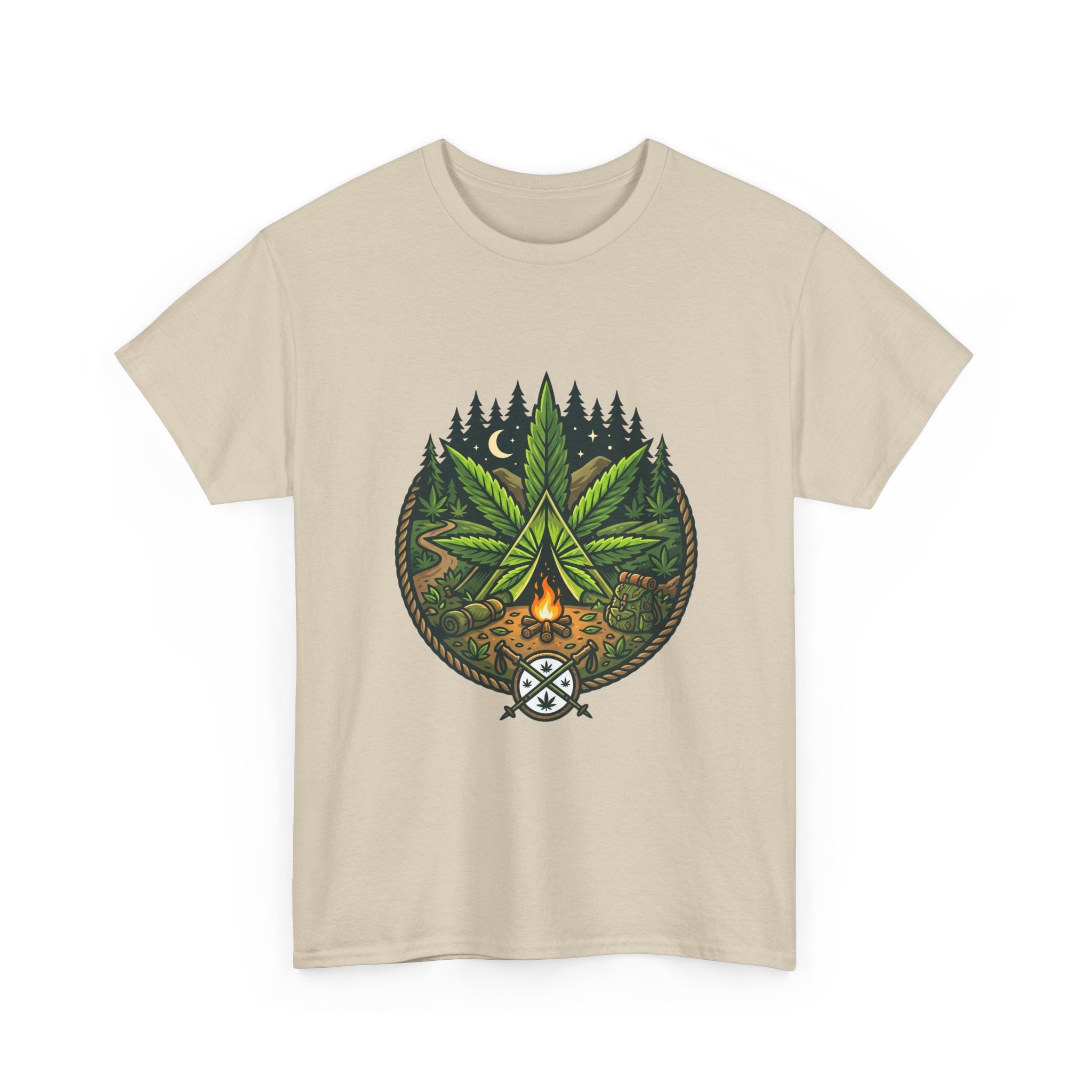 T-Shirt — Campfire Cannabis Leaf Graphic Tee
