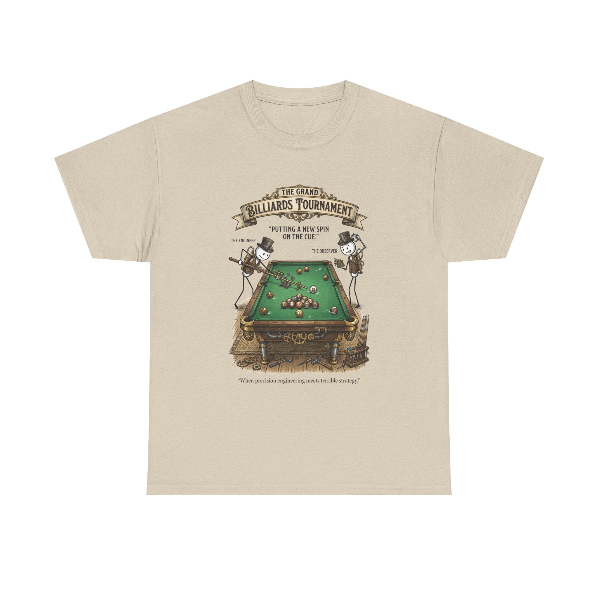 Billiards Tournament T-Shirt — Vintage Pool Table Graphic Tee