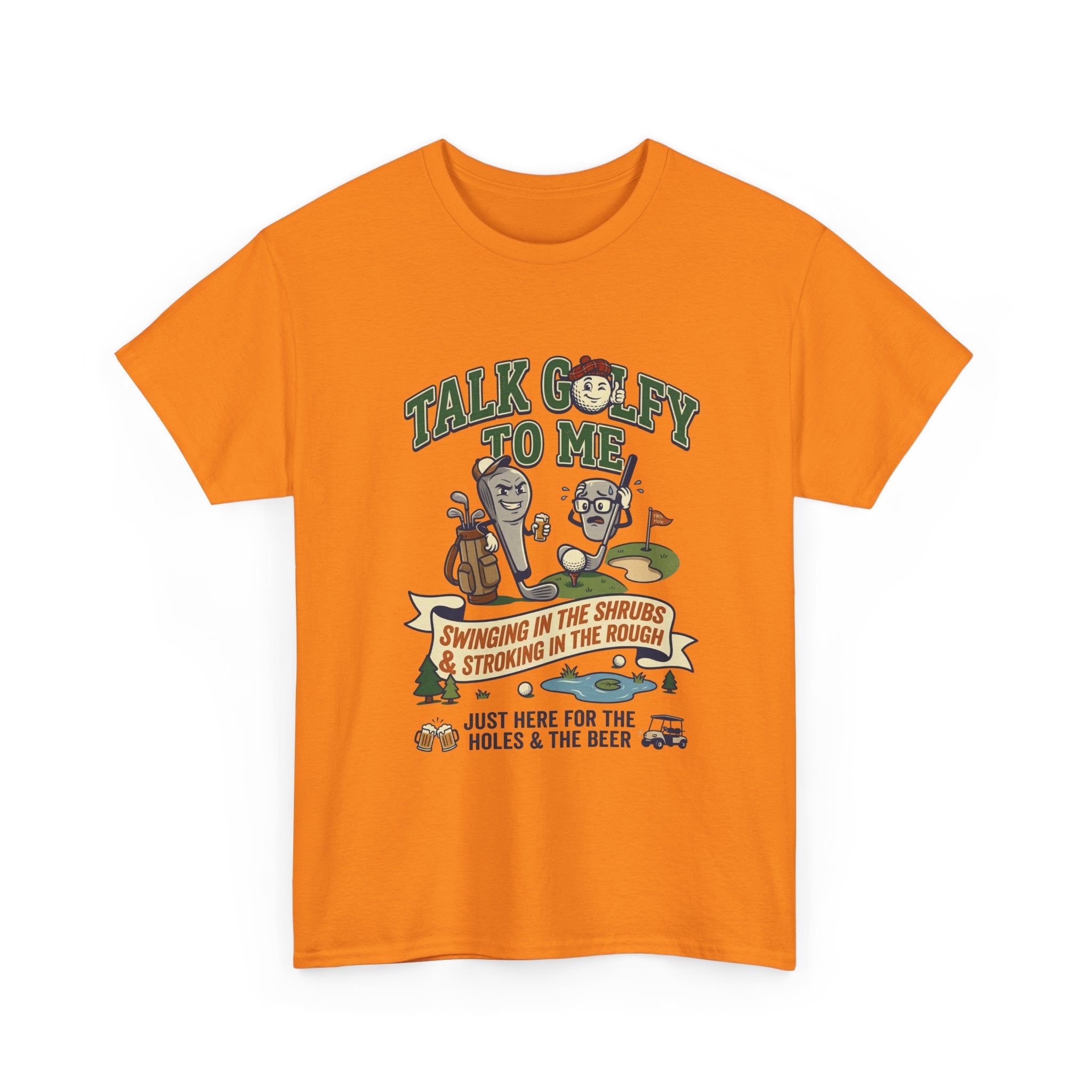 Golf T-Shirt - "Talk Golfy To Me" Funny Golfers Tee (Holes, Beer & Swinging in the Rough)