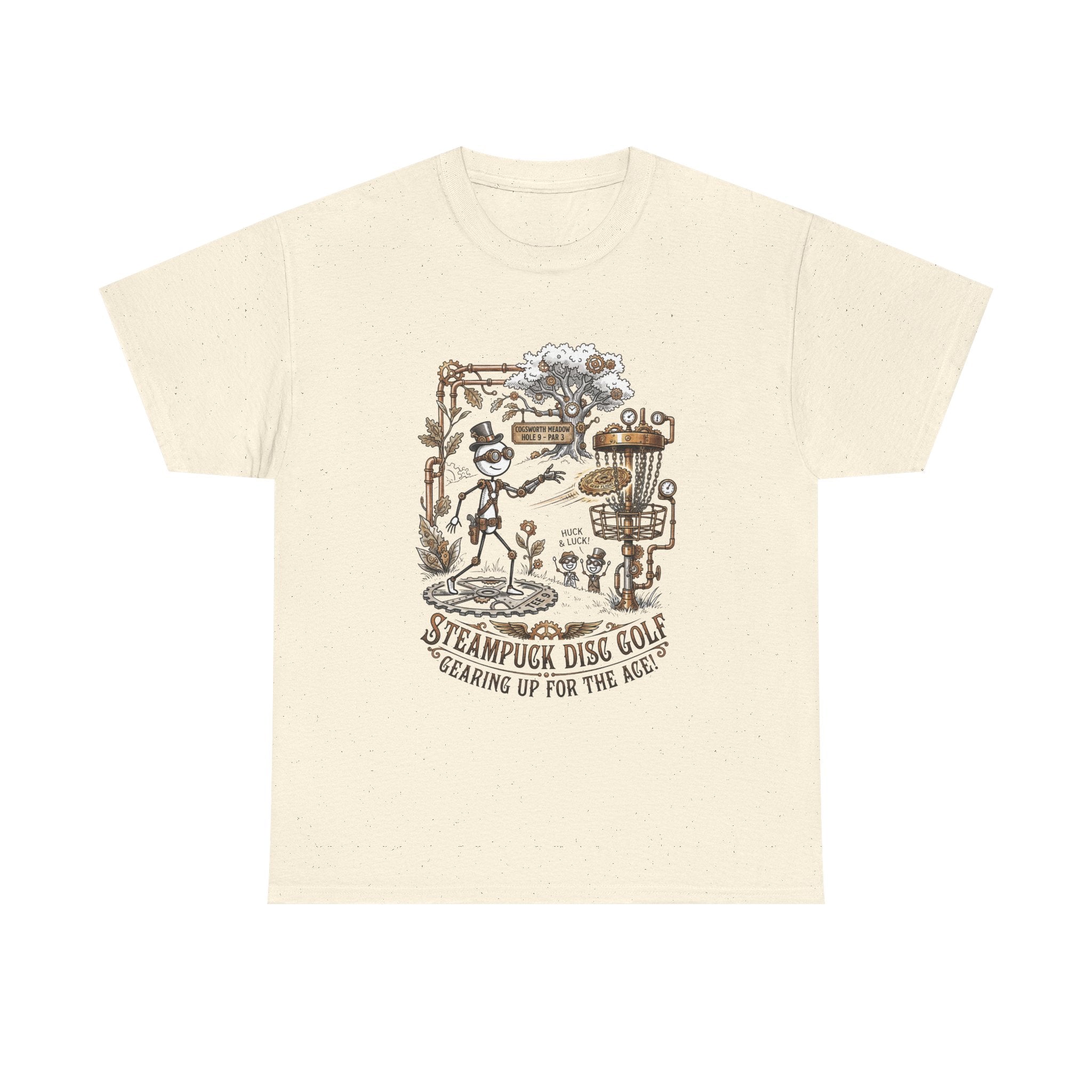 Steampunk Disc Golf T-Shirt — "Gearing Up for the Ace" Vintage Disc Golf Tee